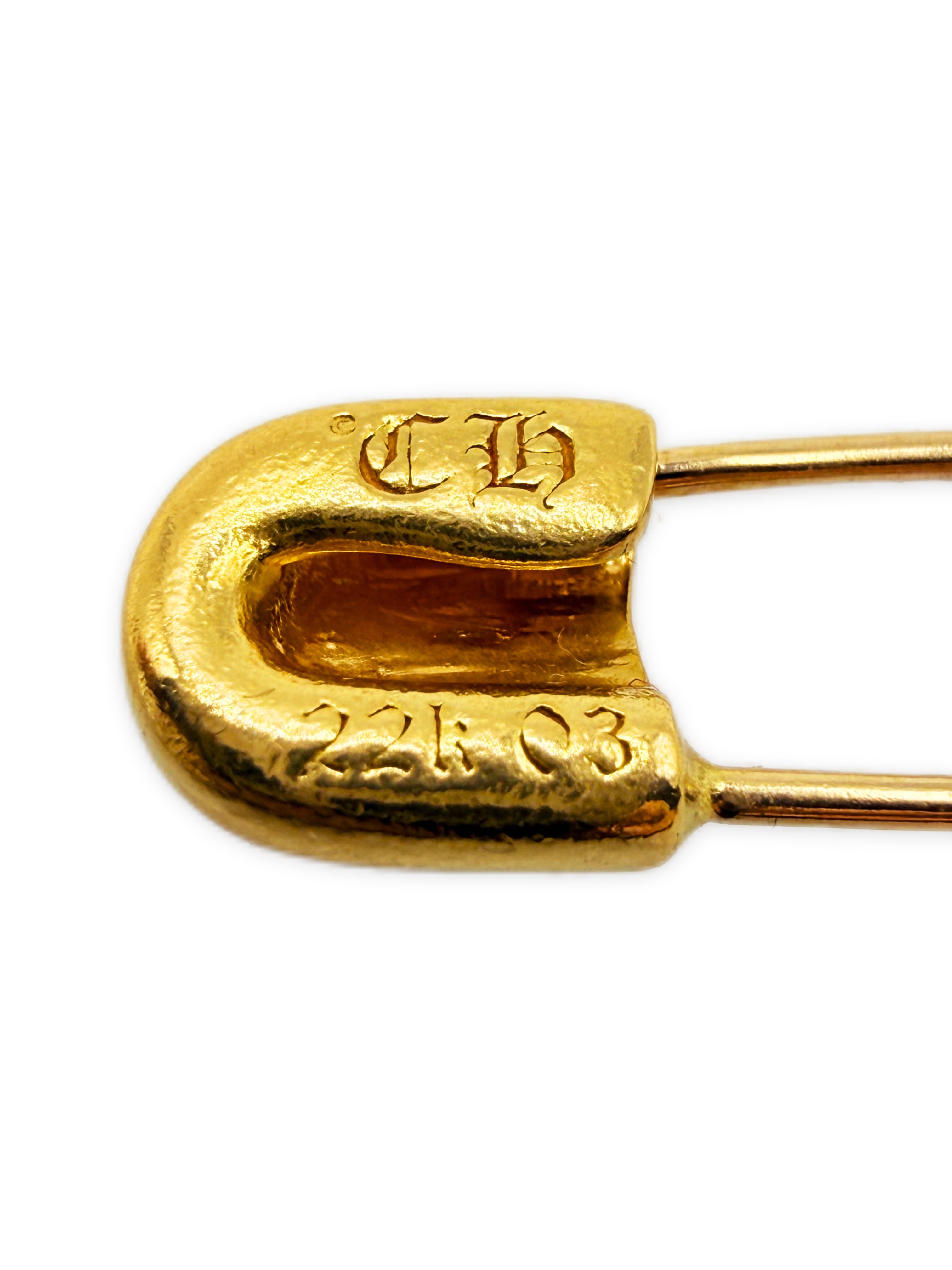 Chrome Hearts 22k Gold Plus Safety Pin