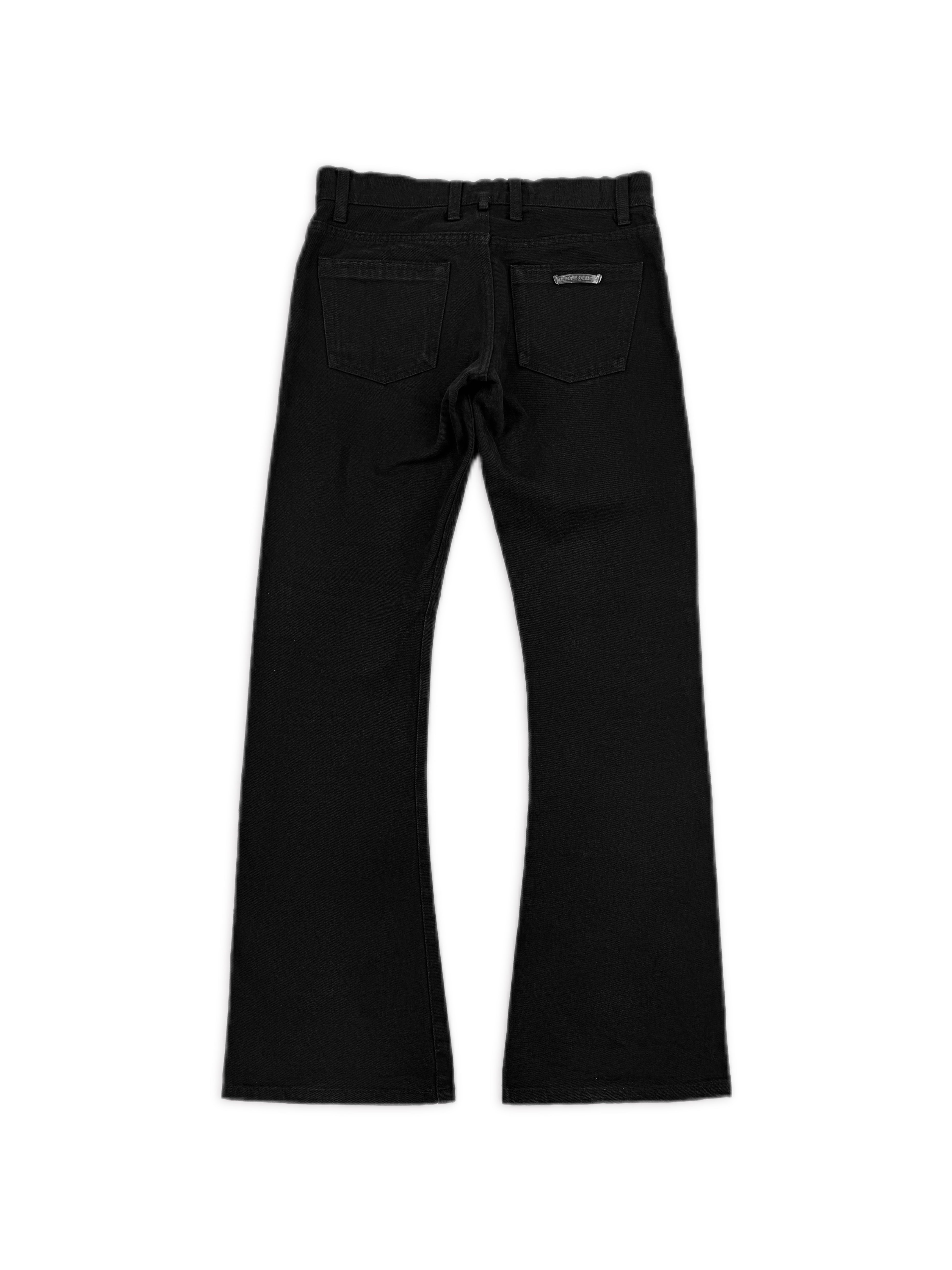 Chrome Hearts Flared Leg Black Long Denim Jeans