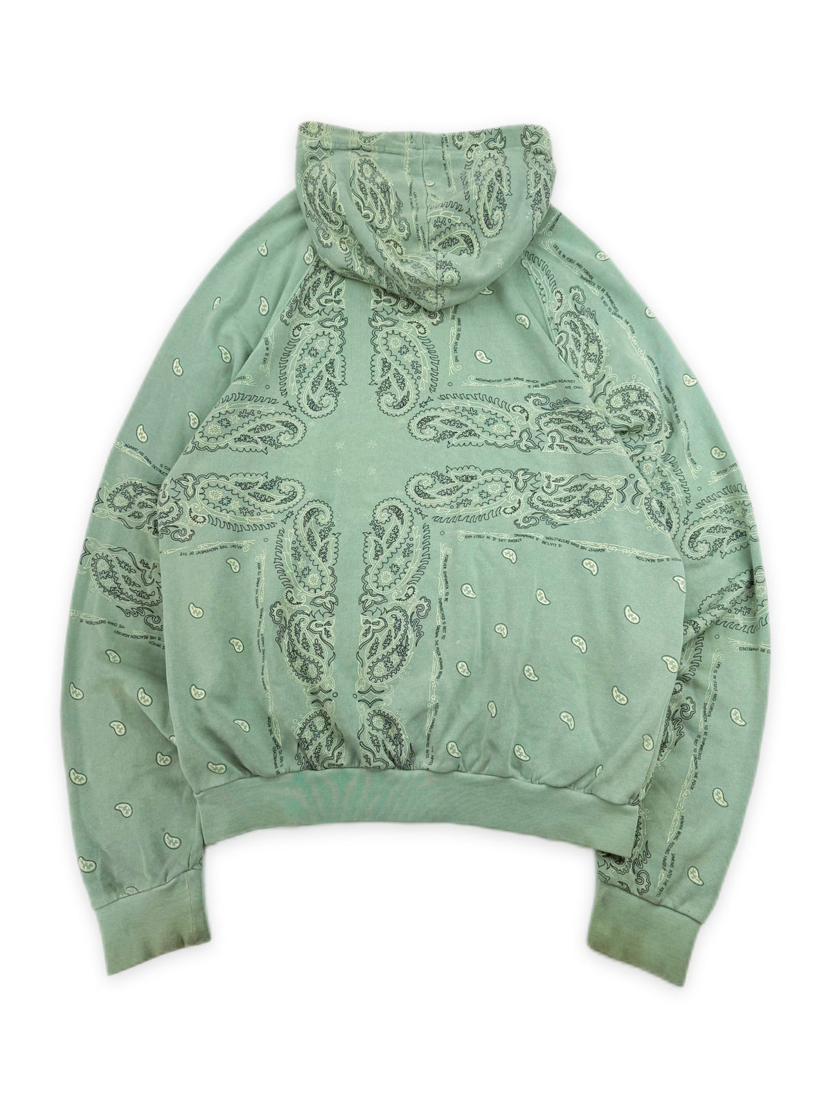 AW04 Raf Simons Waves Shipwreck Mint Green Paisley Hoodie
