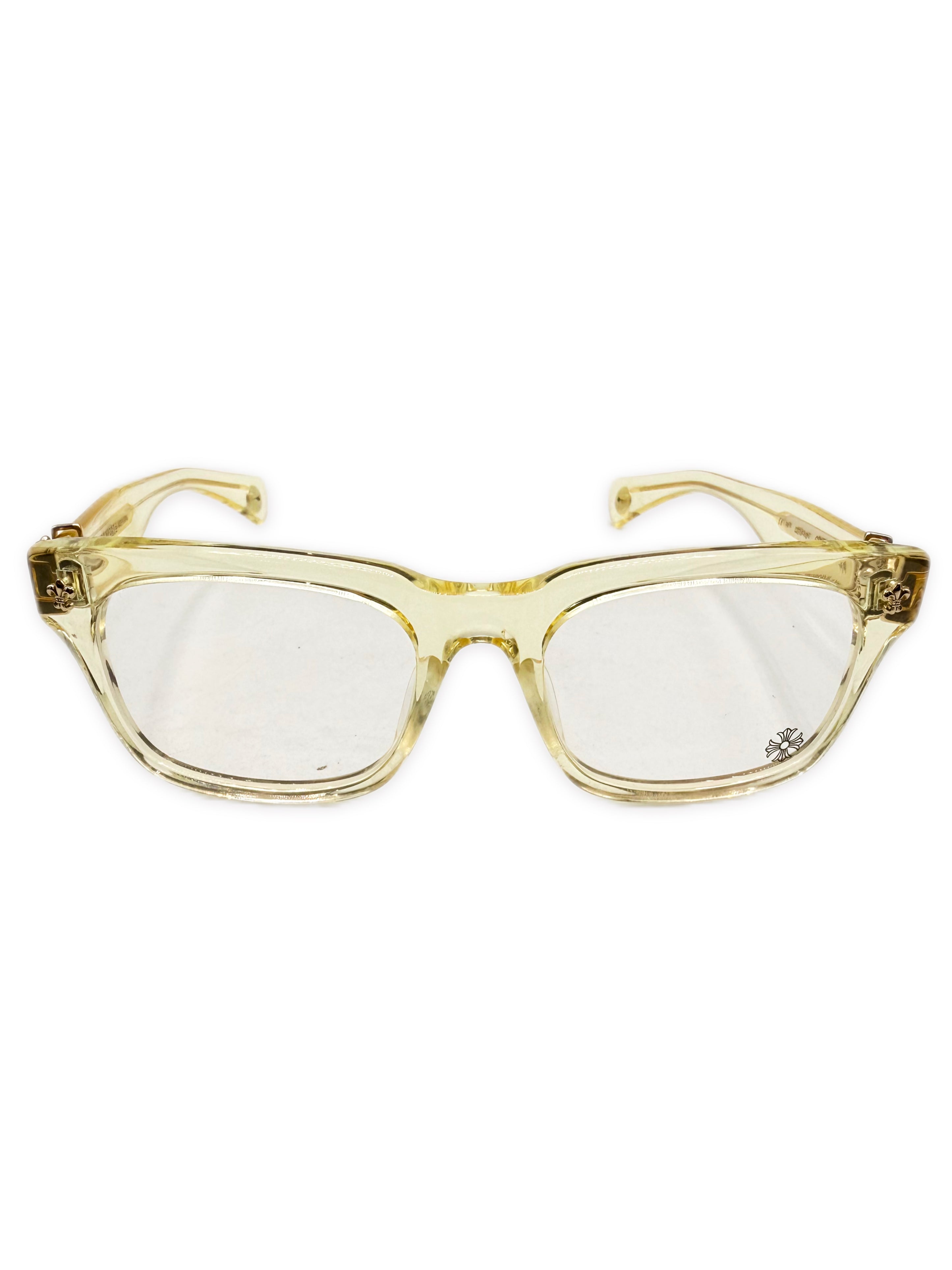 Chrome Hearts Gittin Any Crystal Gold Fleur de Lis Glasses