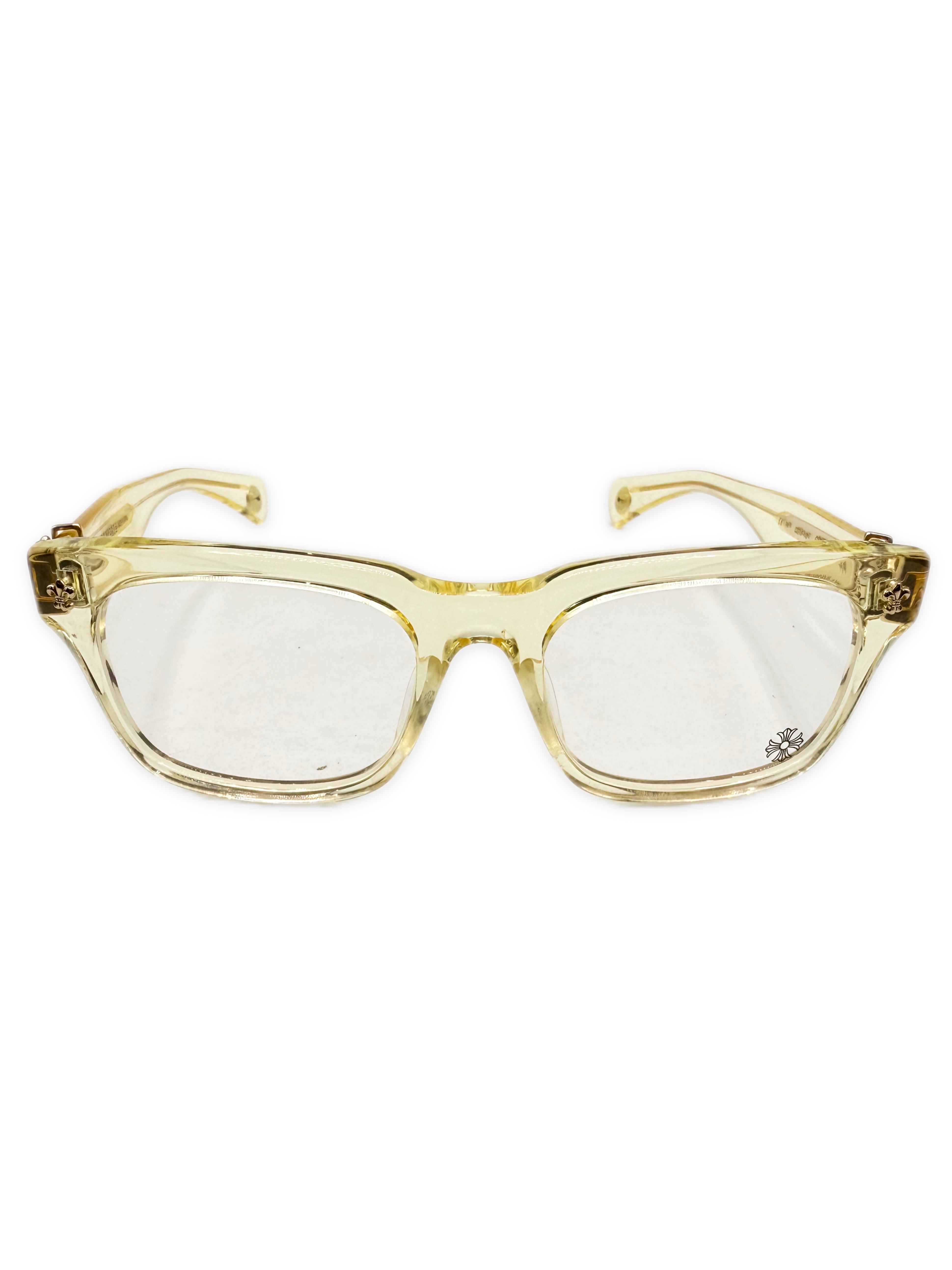 Chrome Hearts Gittin Any Crystal Gold Fleur de Lis Glasses