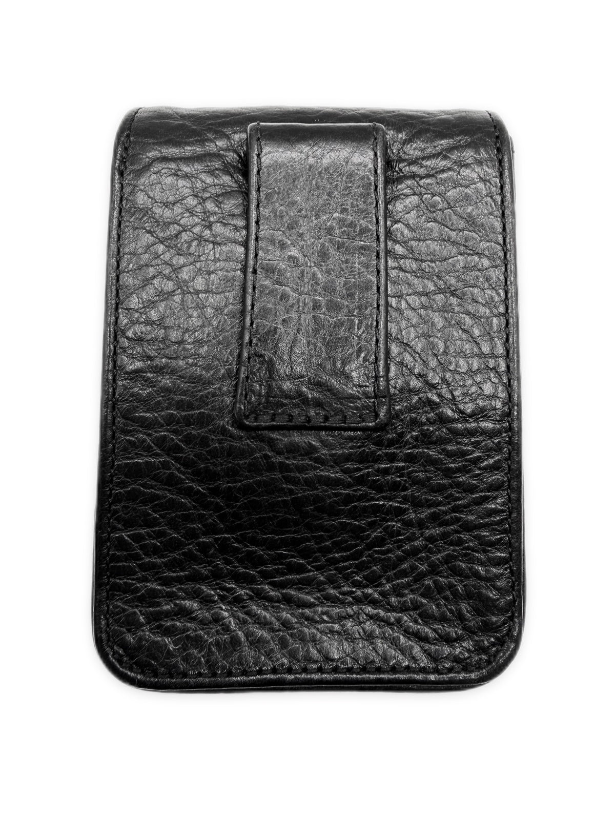Chrome Hearts Silver Cross Pendant Black Leather Cigarette Case