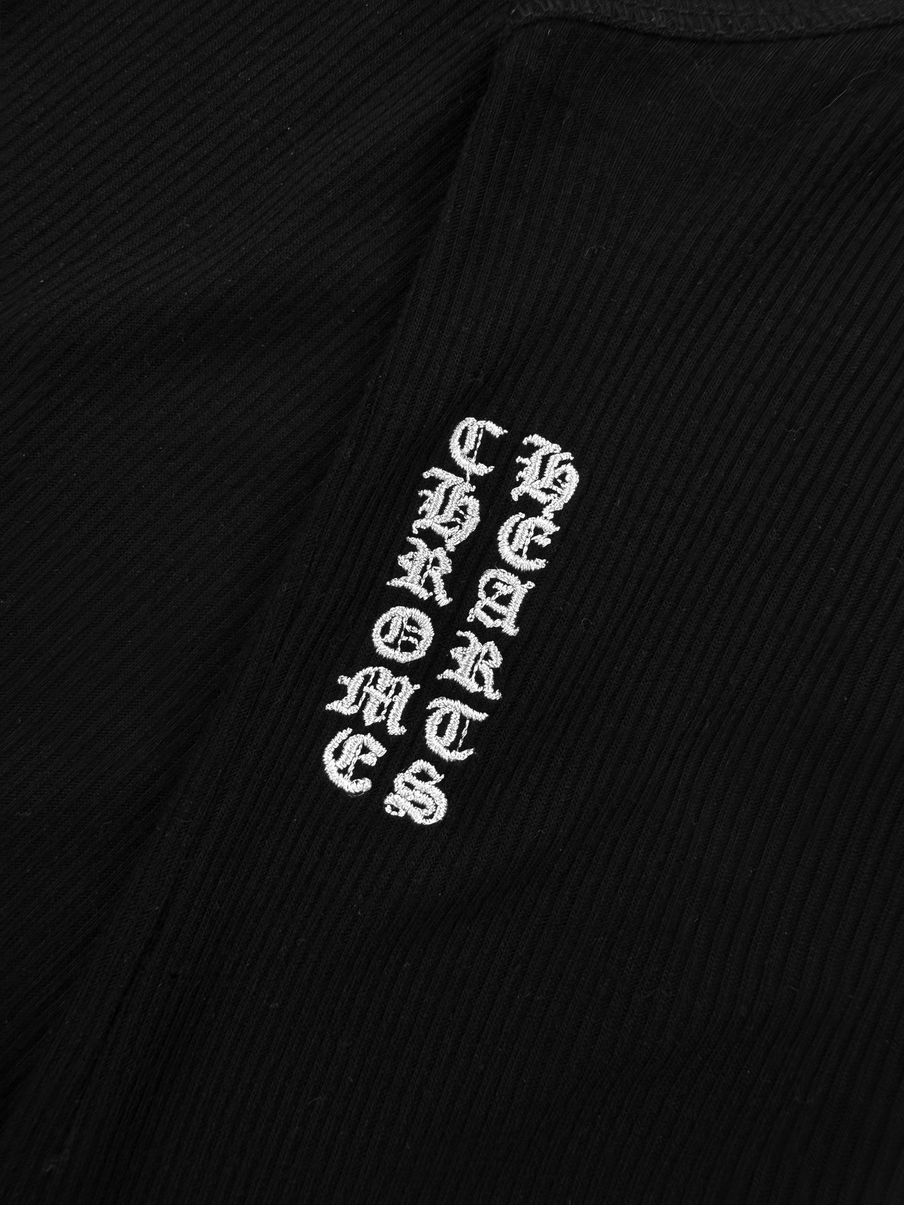 Chrome Hearts Dagger Vine Cashmere Black Ribbed Wife Beater Tank Top