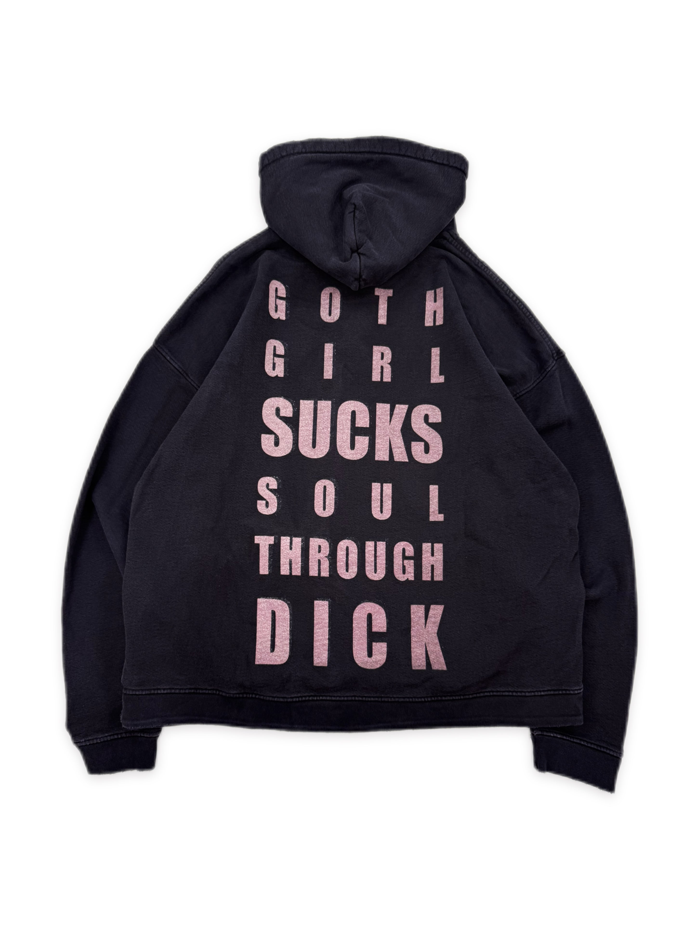 AW22 Enfants Riches Deprimes ‘Goth Girl Sucks Soul Through Dick’ Slogan Hoodie