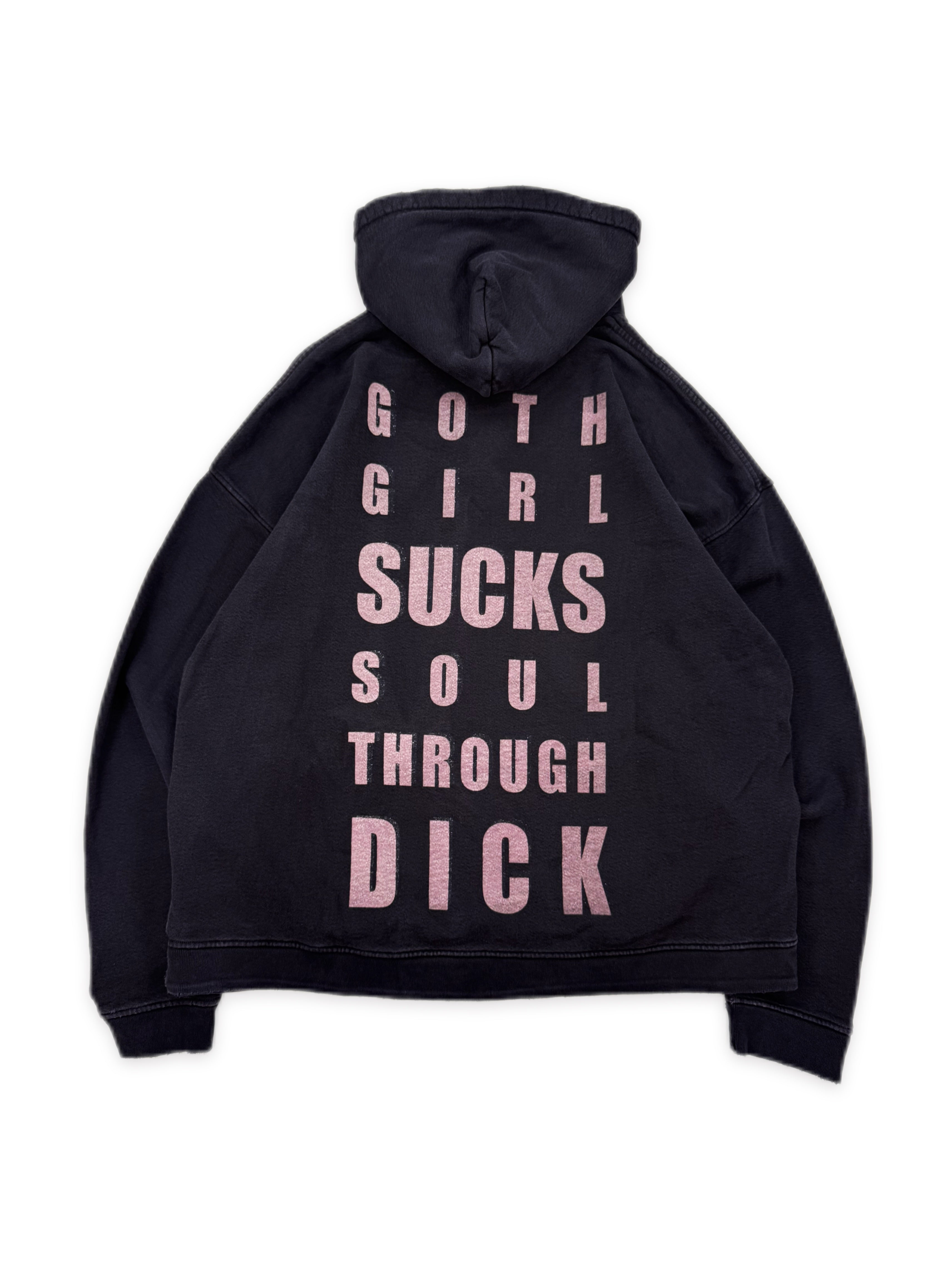 AW22 Enfants Riches Deprimes ‘Goth Girl Sucks Soul Through Dick’ Slogan Hoodie