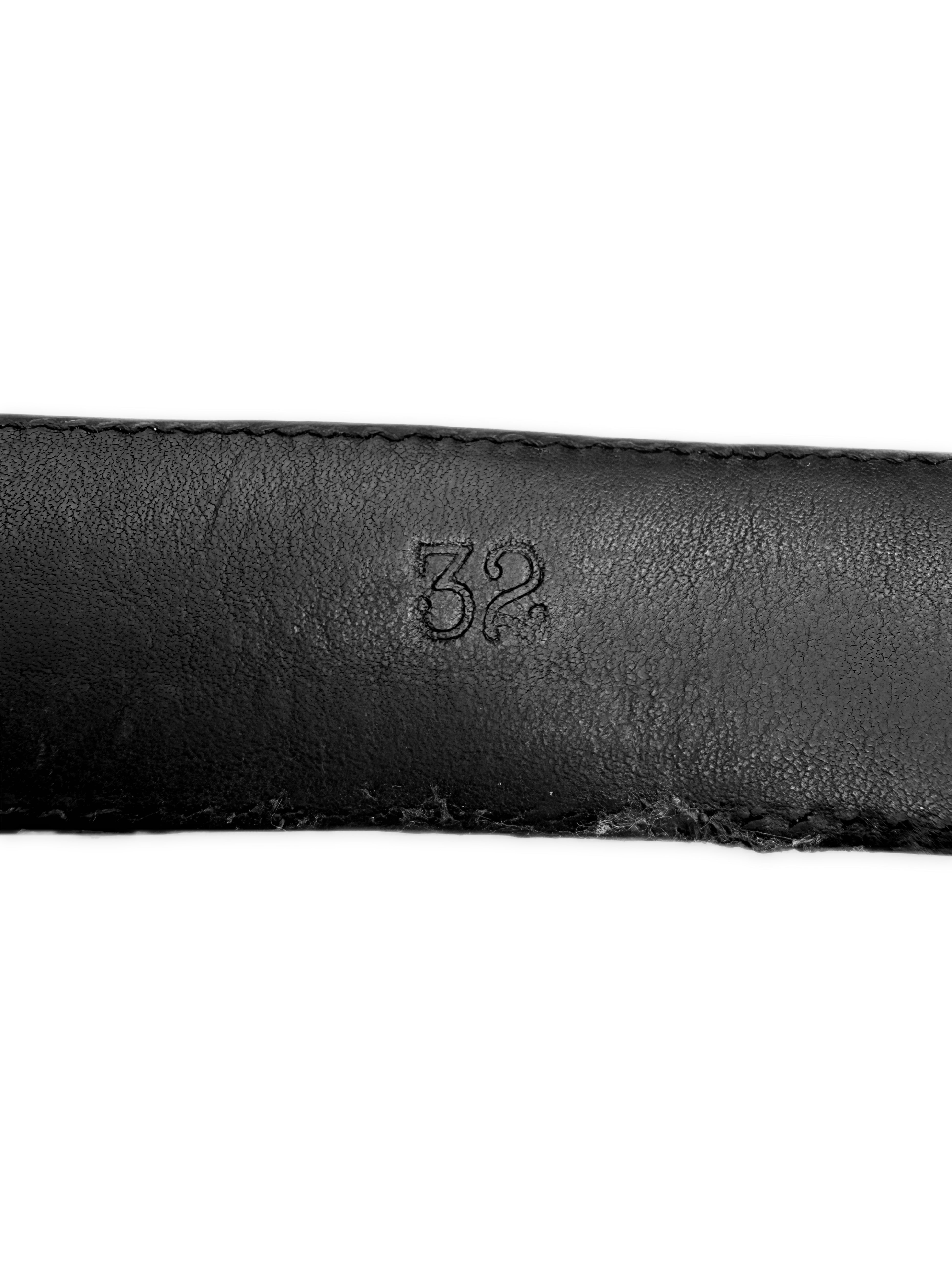 Chrome Hearts Double Roller Black Leather .925 Silver Belt