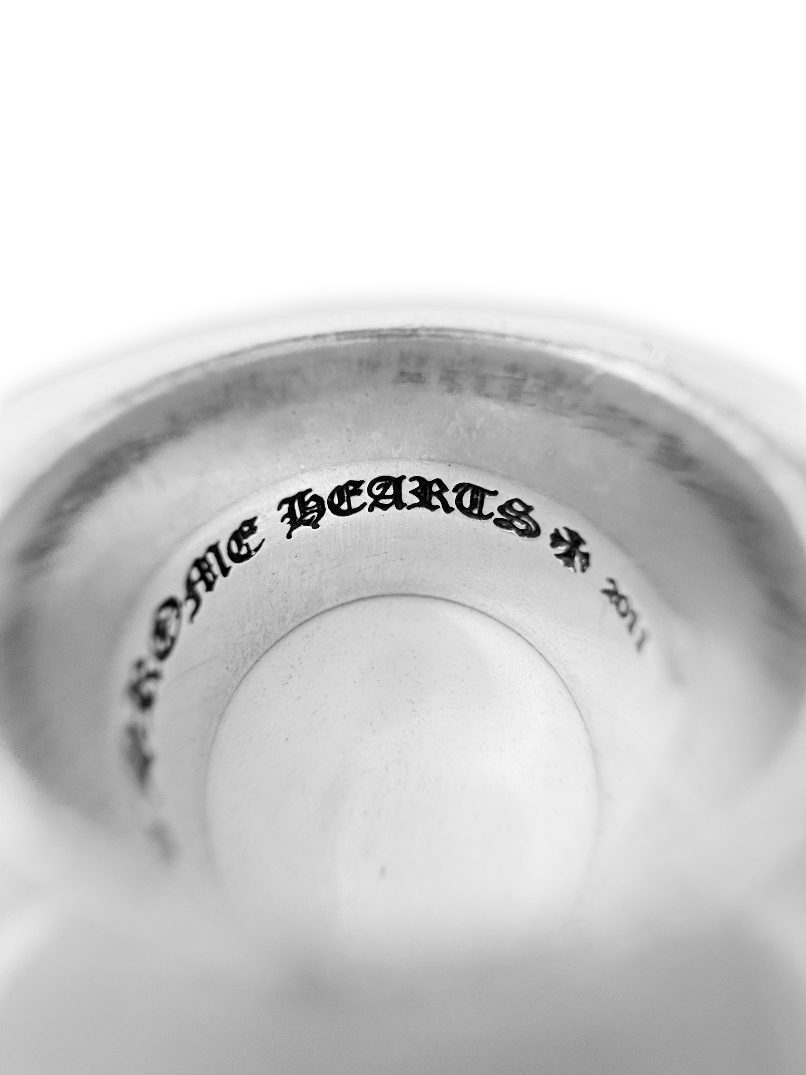 Chrome Hearts Triple Pete Punk Studded .925 Silver Ring