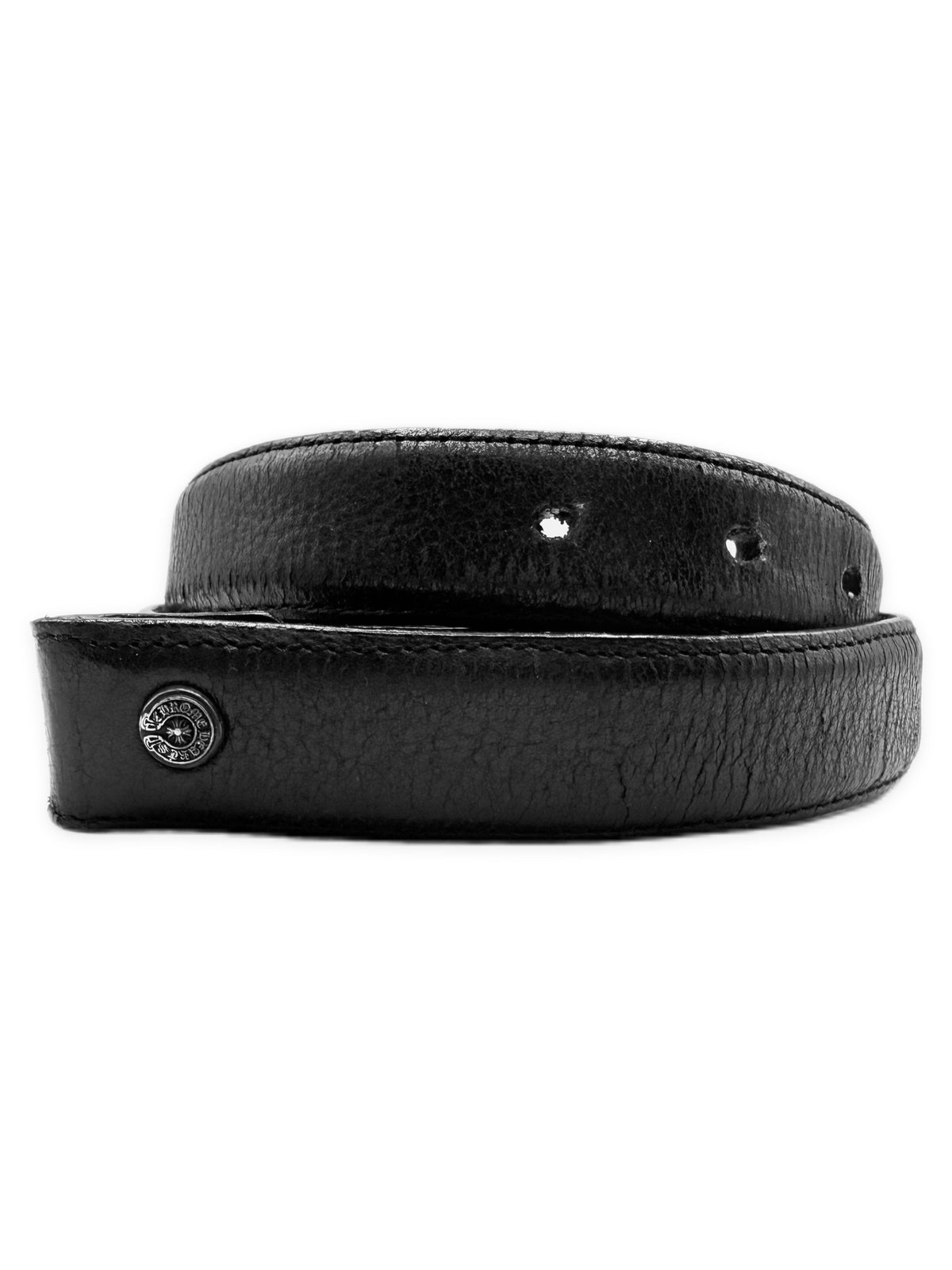Chrome Hearts 1 inch Black Leather .925 Silver Belt Strap