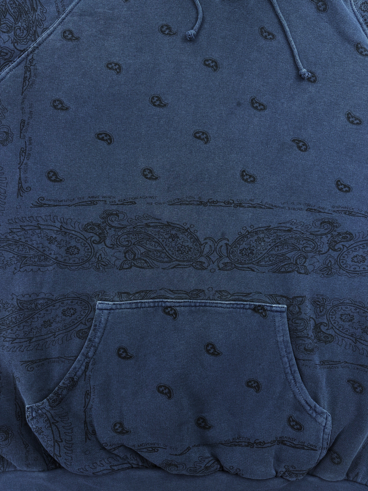 AW04 Raf Simons Waves Shipwreck Navy Blue Paisley Hoodie