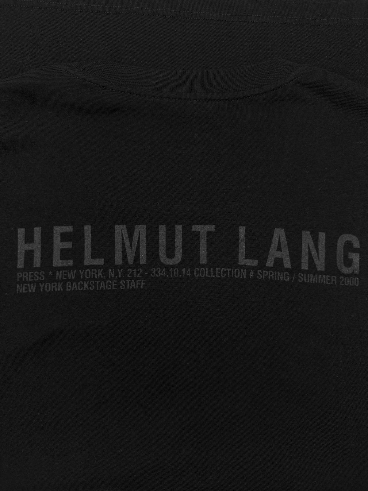 SS00 Helmut Lang Backstage Staff Black Logo T-Shirt