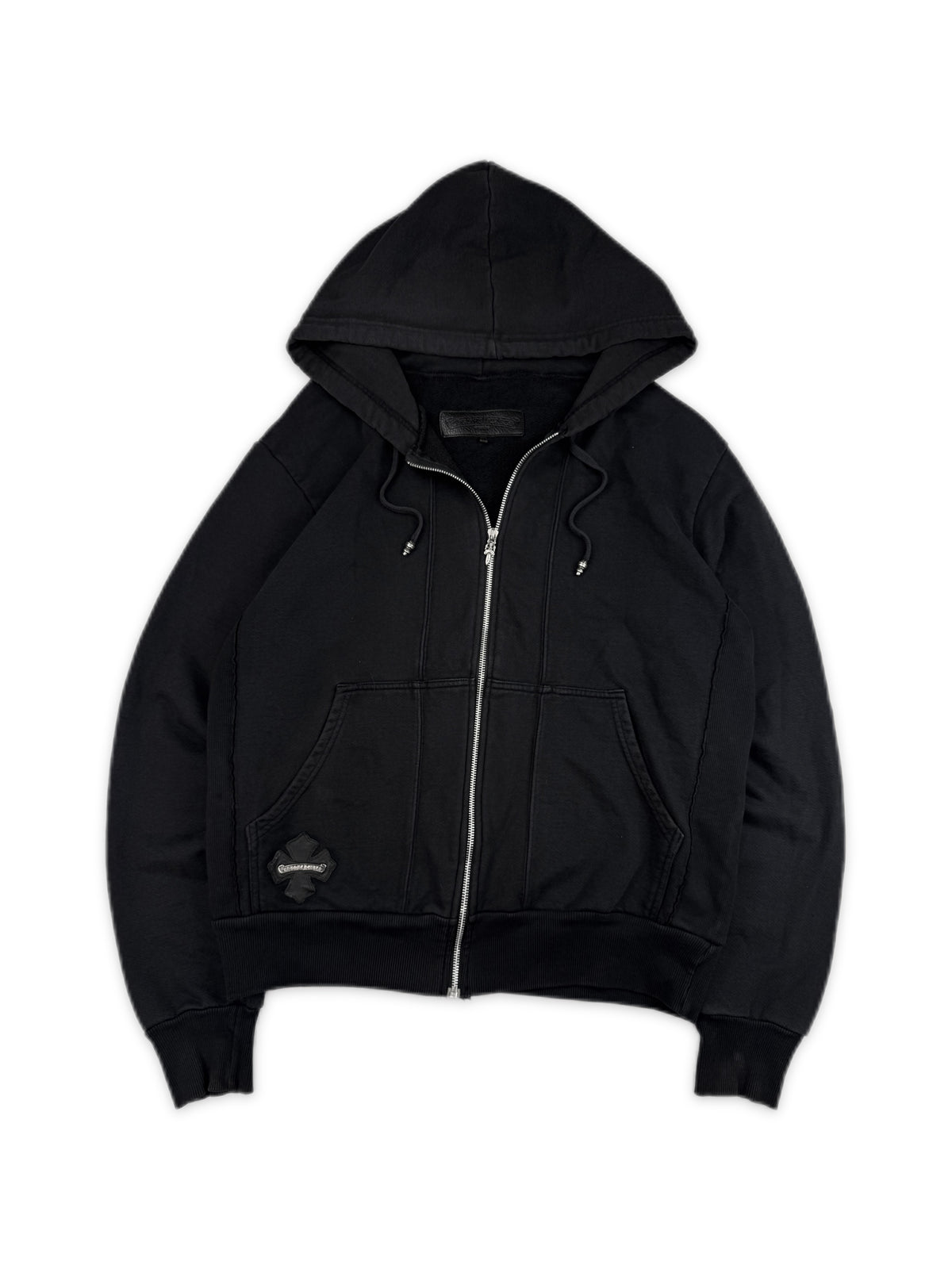 Chrome Hearts Horseshoe Leather Patch Dagger Zip Hoodie