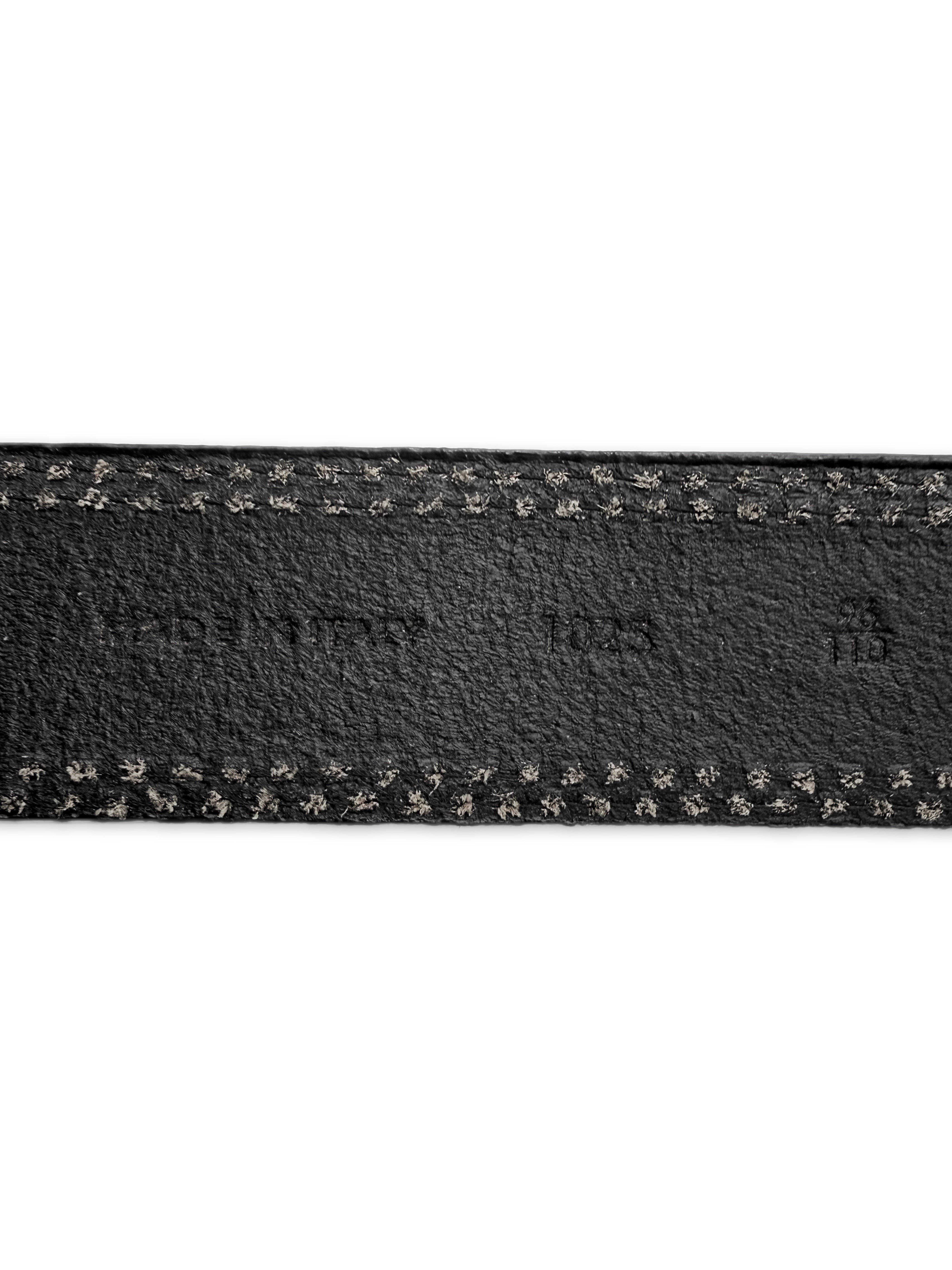 SS06 DIOR HOMME STAR DOUBLE PRONG BLACK LEATHER BELT | ArchiveThreads