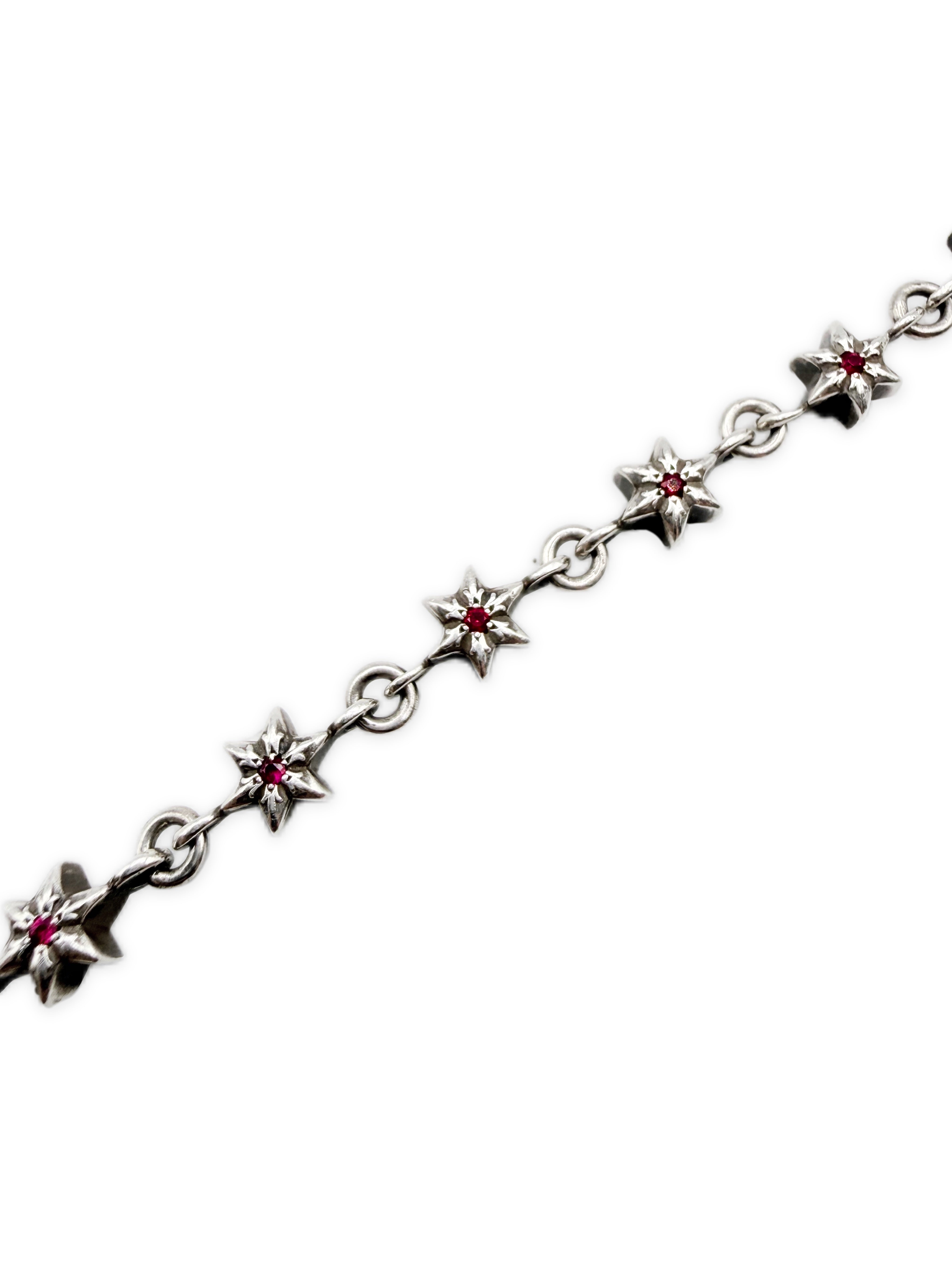 CHROME HEARTS RUBY FACTORY SET 6 POINT TINY STAR 12 LINK SILVER