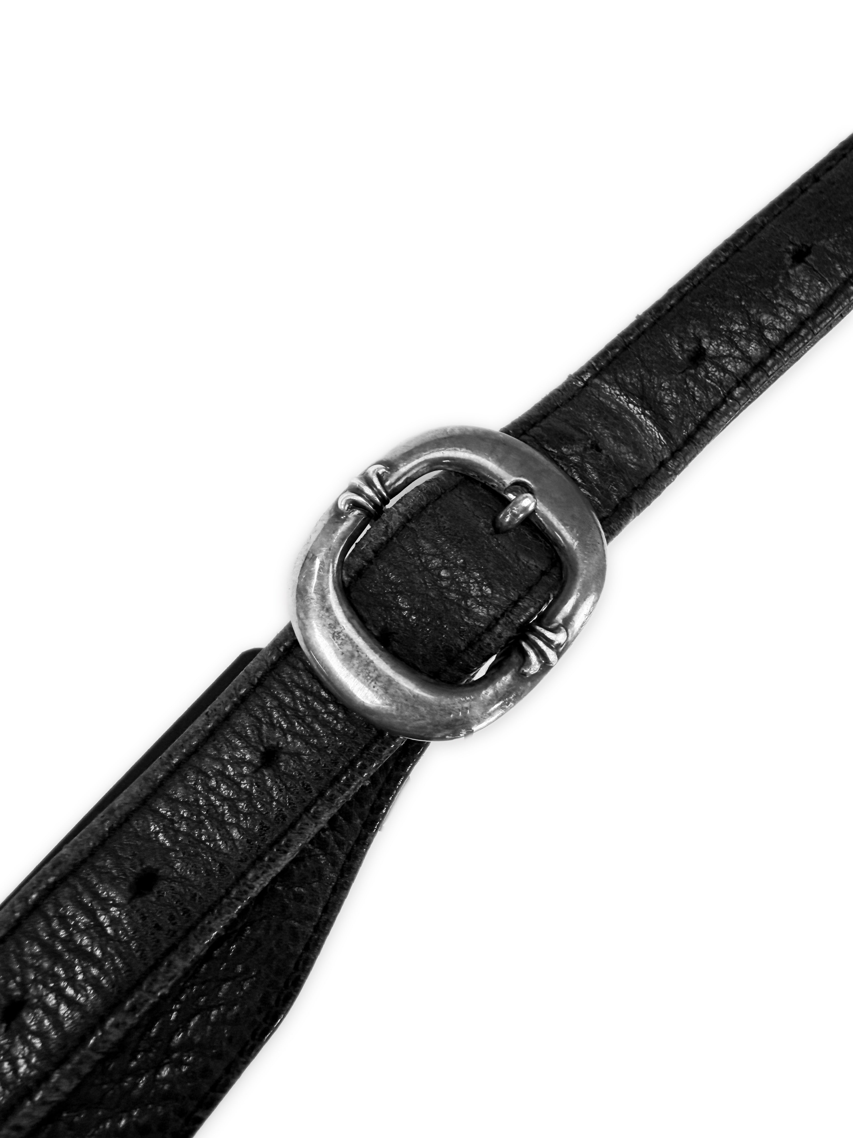 Chrome Hearts Gunslinger Black Leather .925 Silver Crossbody Bag
