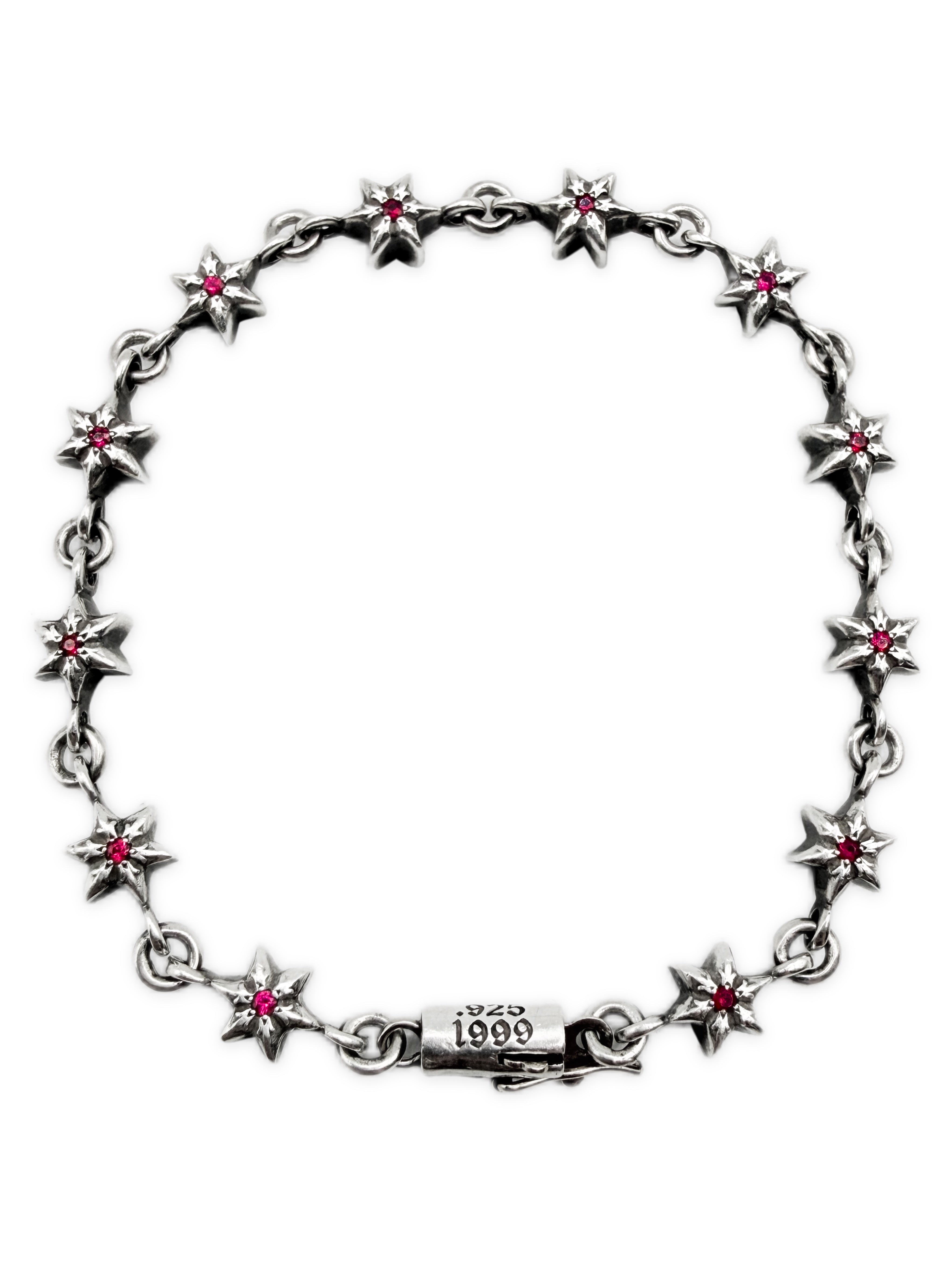CHROME HEARTS RUBY FACTORY SET 6 POINT TINY STAR 12 LINK SILVER