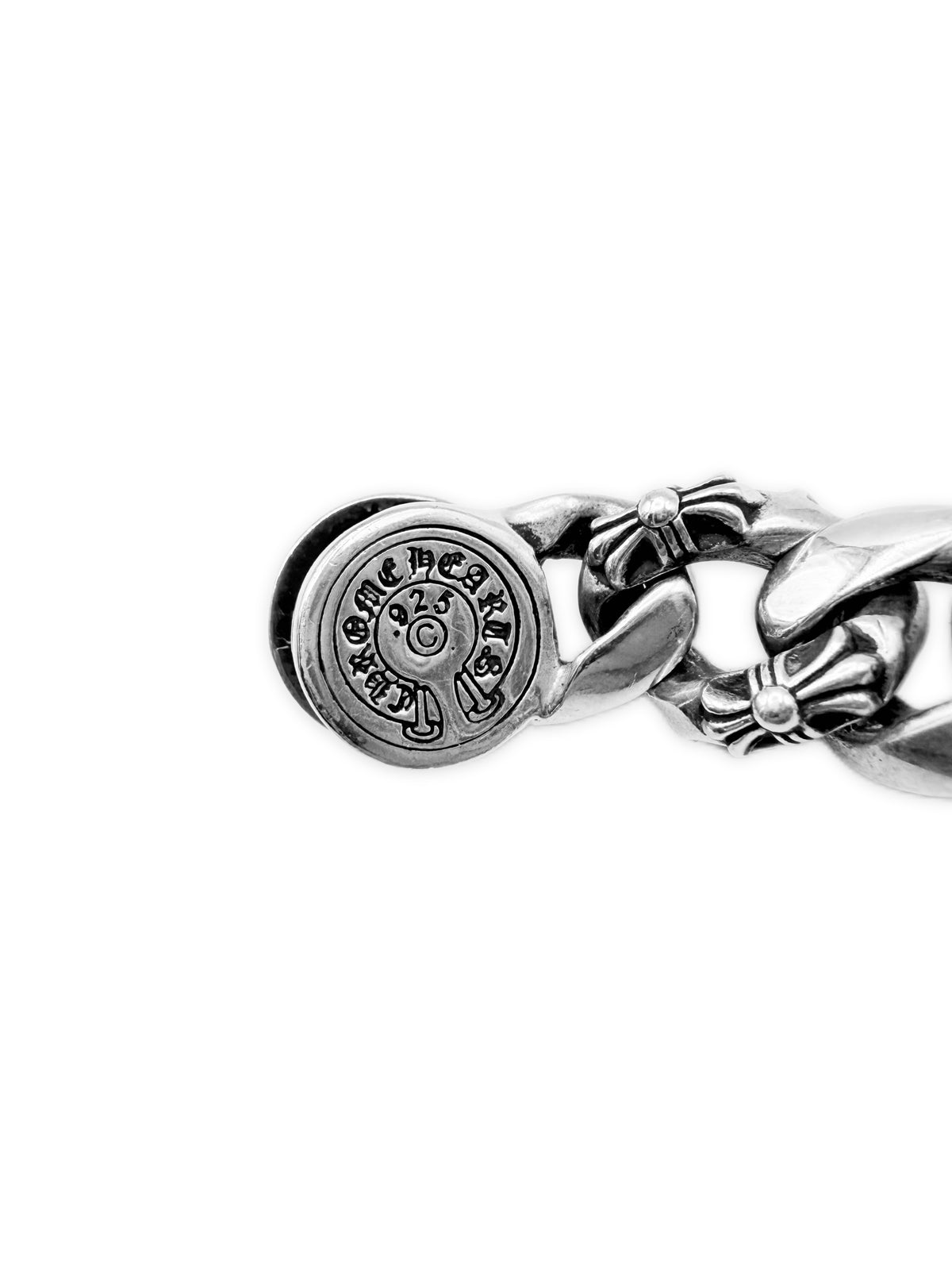 Chrome Hearts Floral ID Fancy Cuban Link Lobster Clasp Bracelet