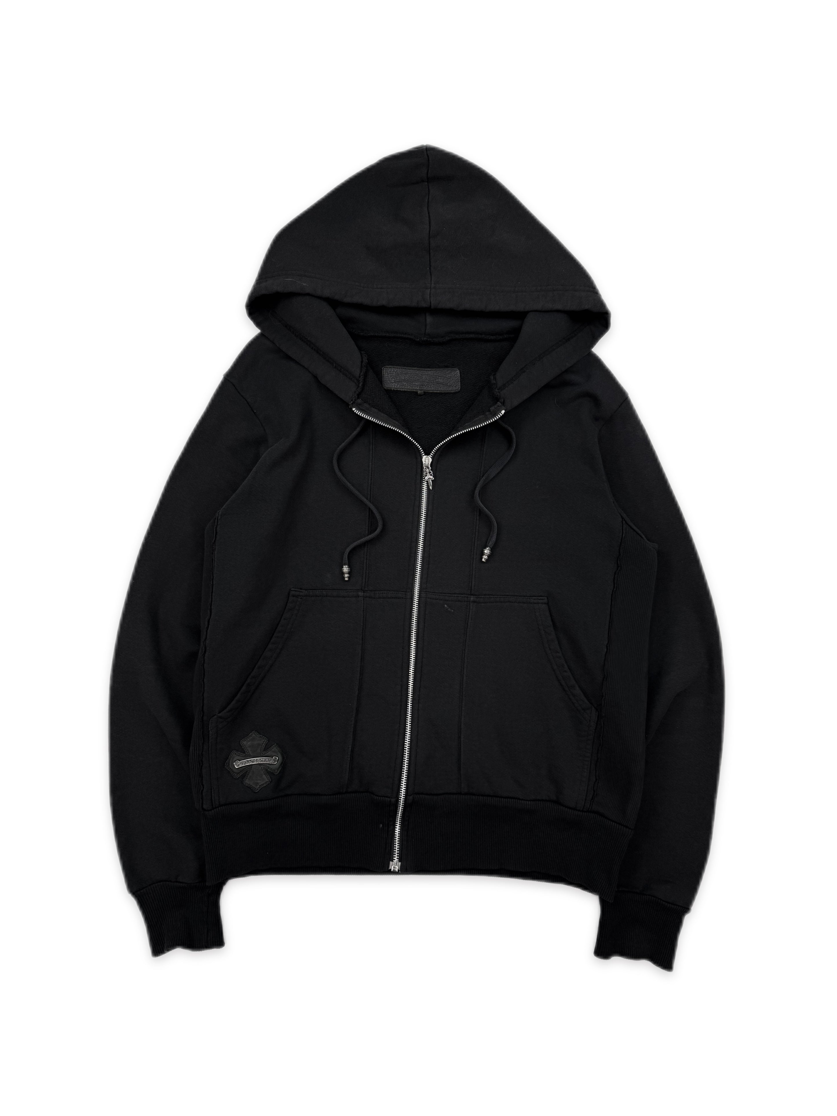 Chrome Hearts Horse Shoe Leather Plus Patch Zip Oversized Hoodie
