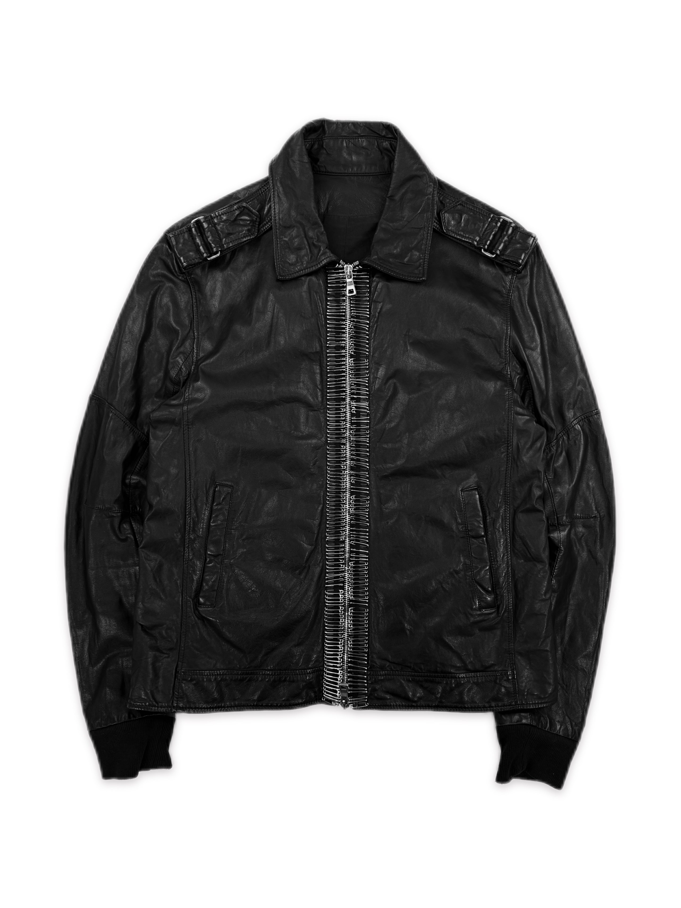 SS11 Balmain by Christophe Decarnin ‘Safety Pin’ Black Leather Jacket