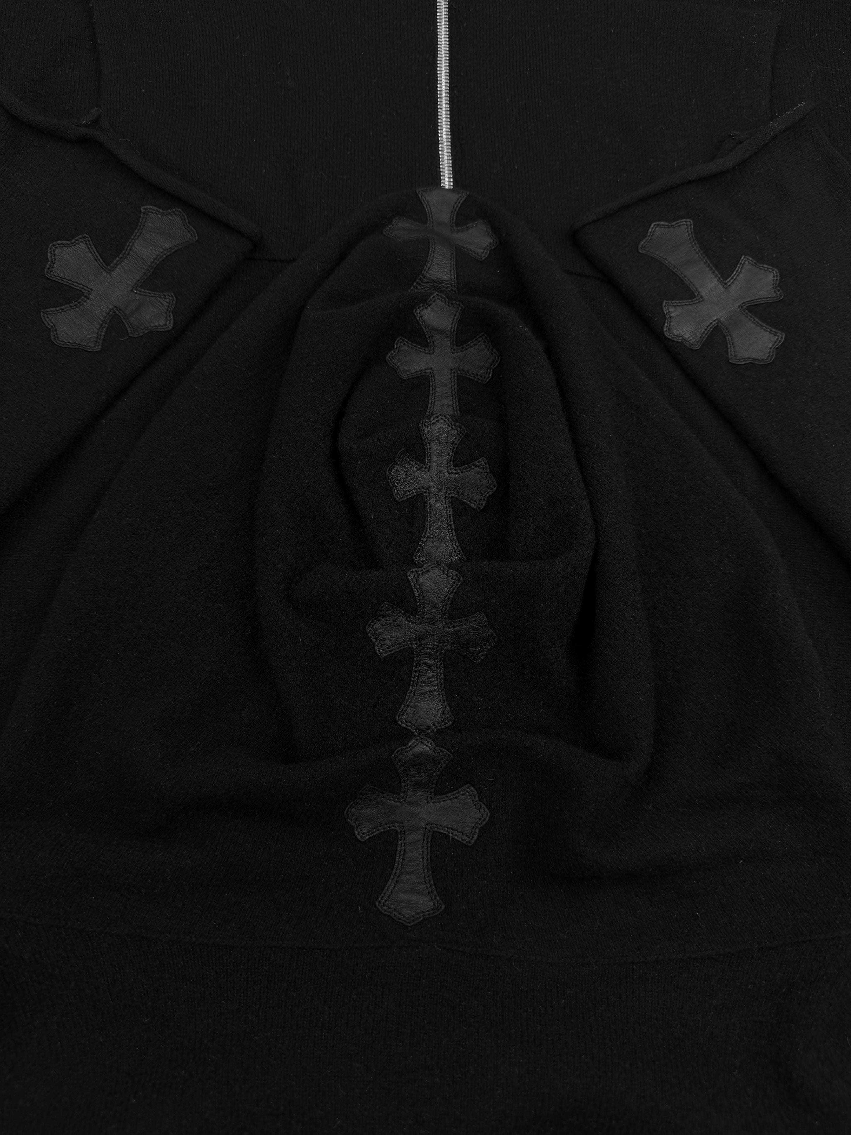 Chrome Hearts Cross Patch Cashmere Dagger Zip Hoodie