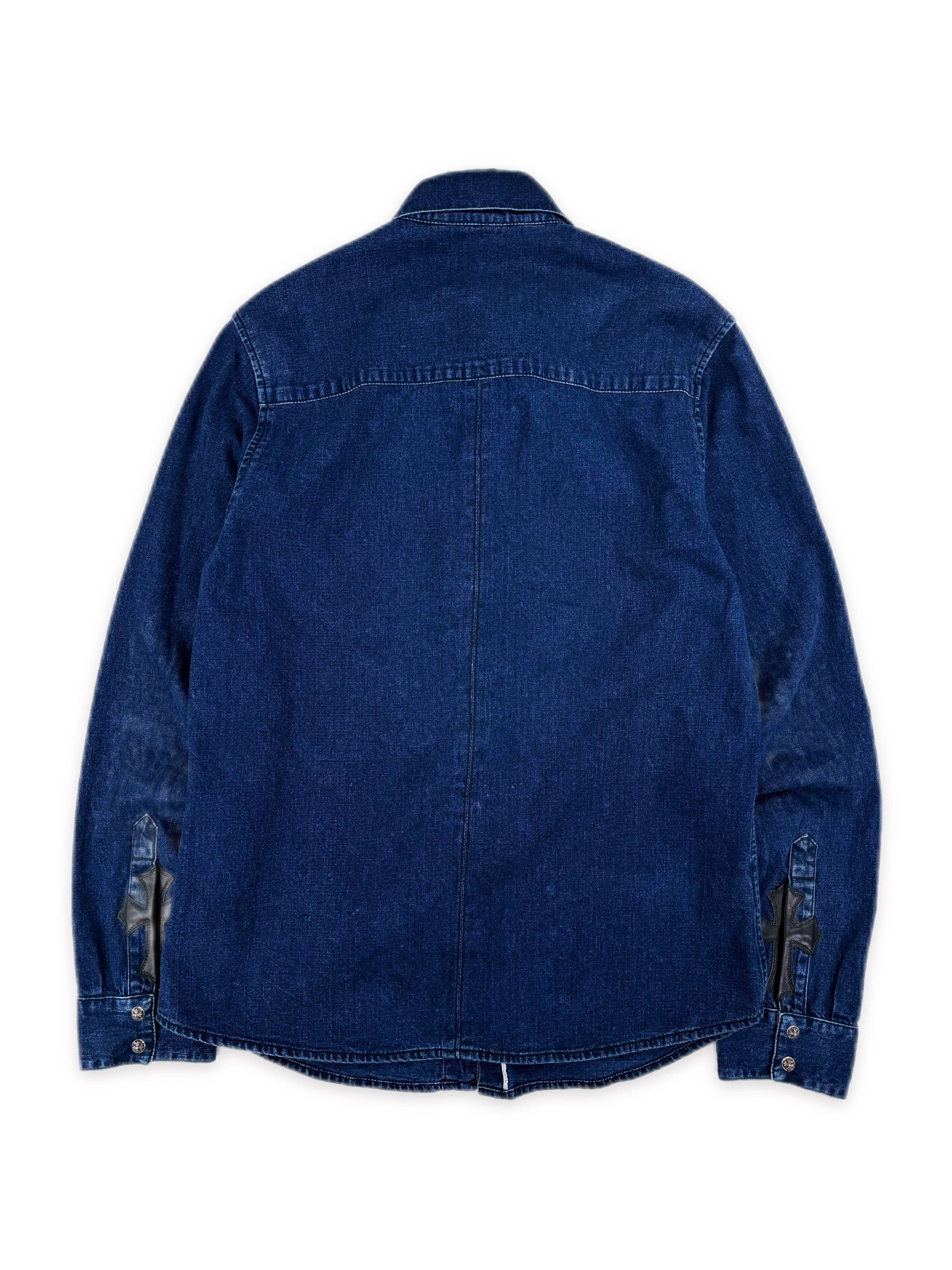 Chrome Hearts Loose Ends Selvedge Cross Patch Denim Shirt