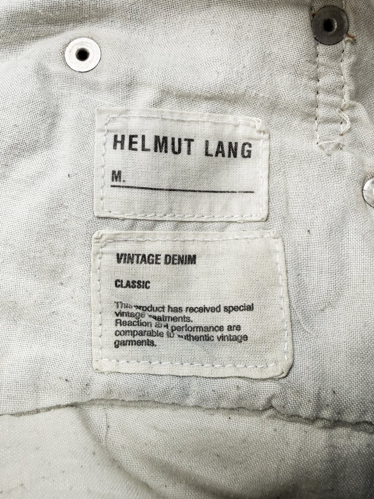 SS03 Helmut Lang Tea Dyed Rubber Appliqué Blue Wash Denim Jeans