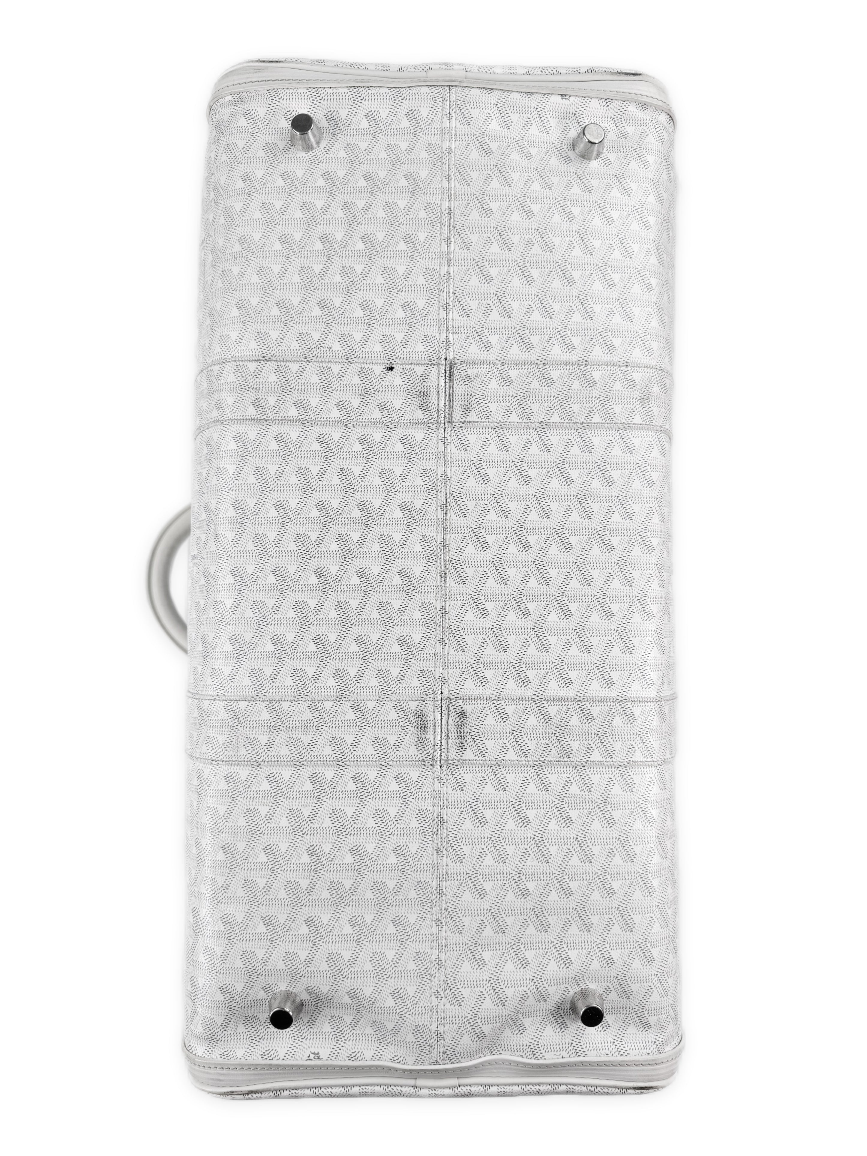 Goyard Boeing 55 White Goyardine Monogram Large Duffle Bag