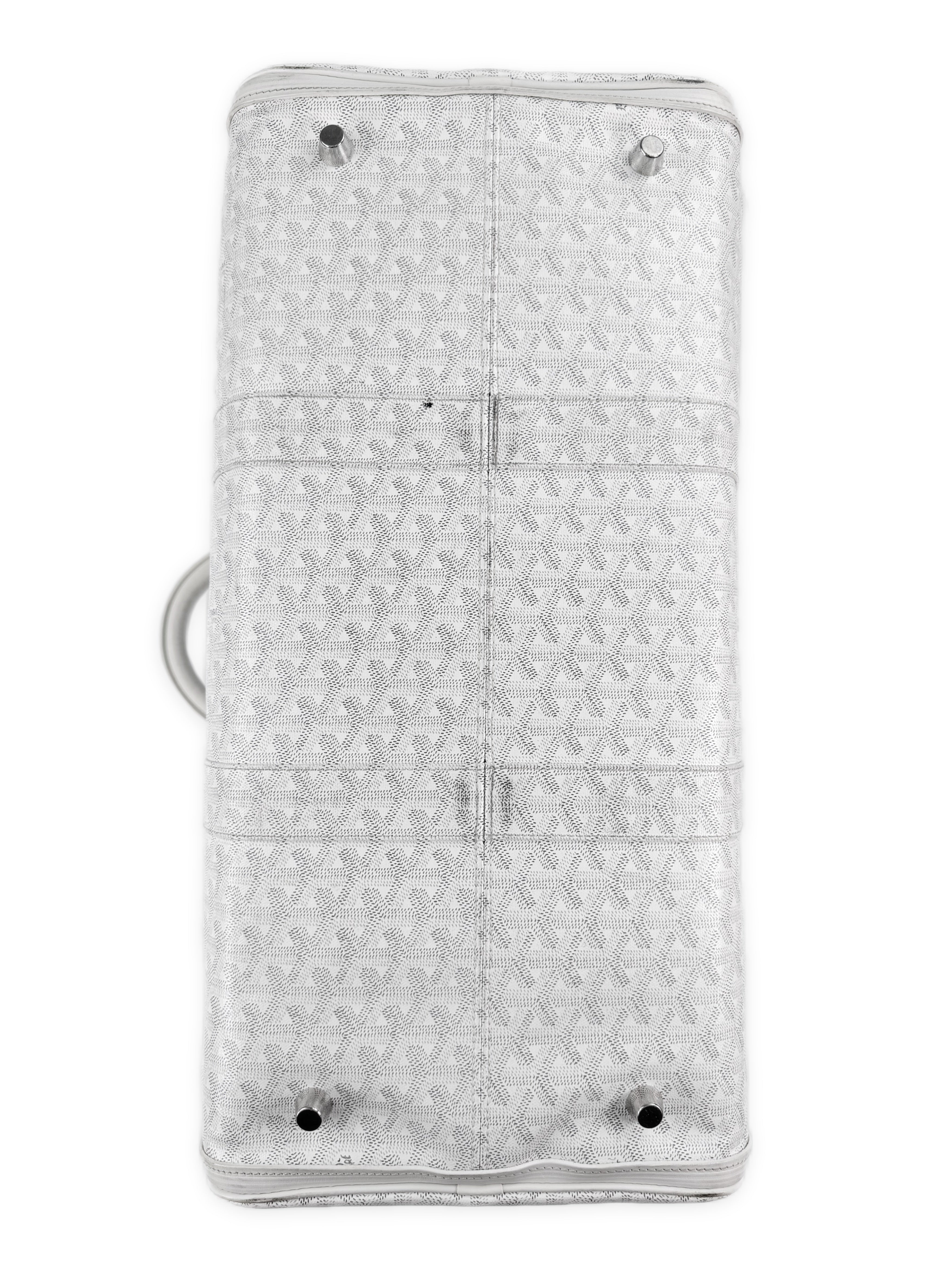 Goyard Boeing 55 White Goyardine Monogram Large Duffle Bag
