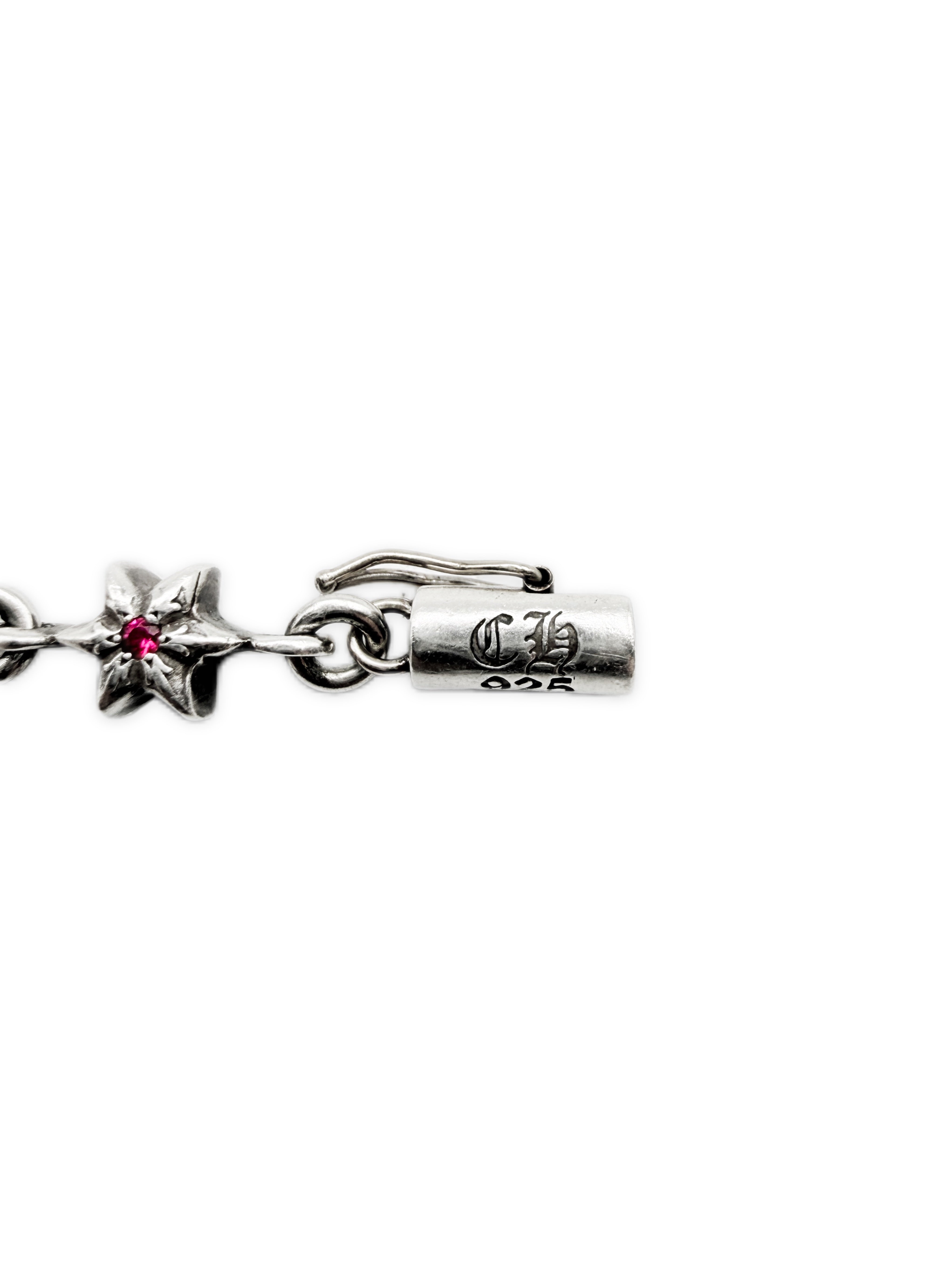 CHROME HEARTS RUBY FACTORY SET 6 POINT TINY STAR 12 LINK SILVER
