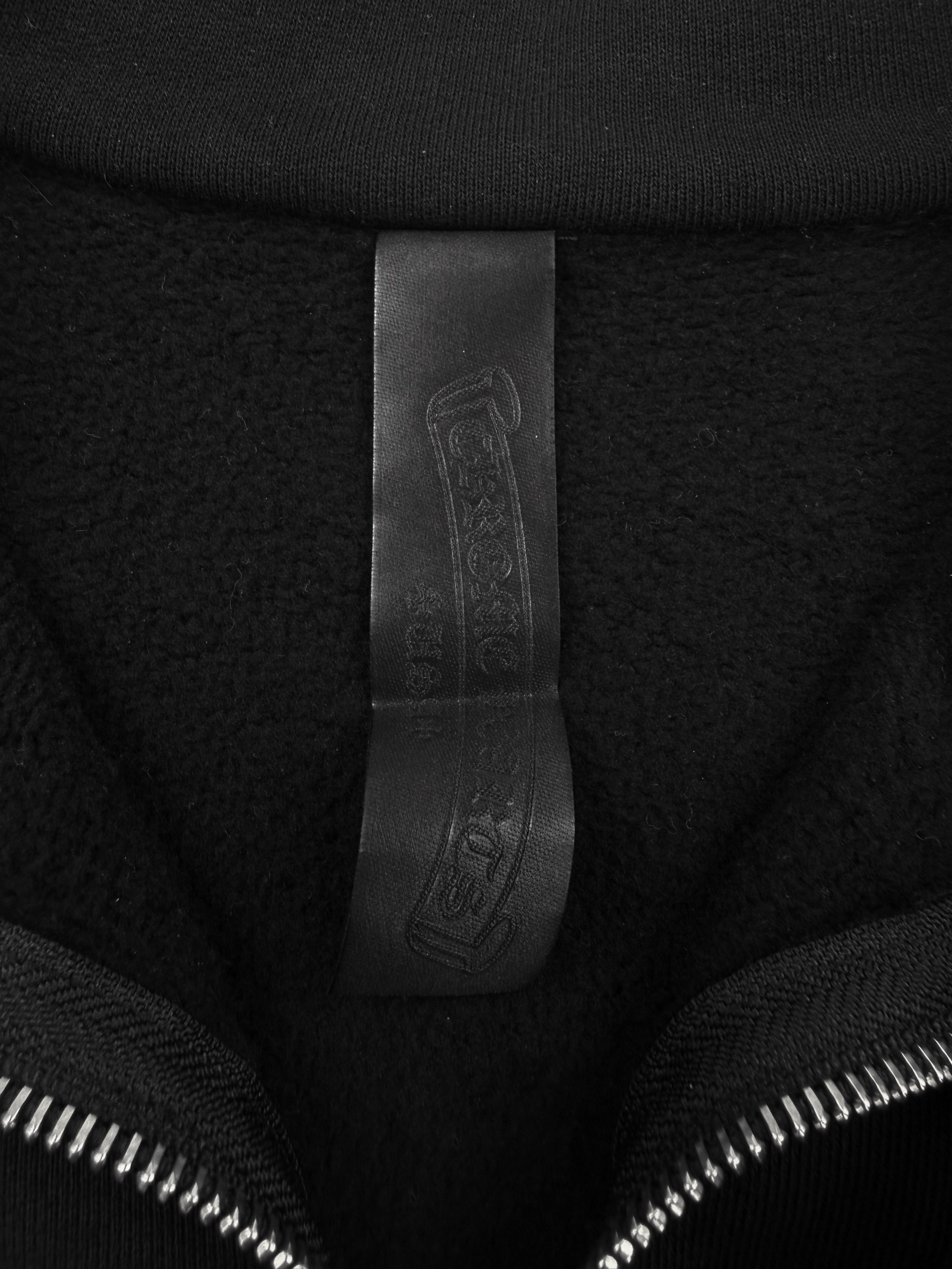 Chrome Hearts 15 Pony Hair Patent Leather Cross Patch Quarter Zip Sweater