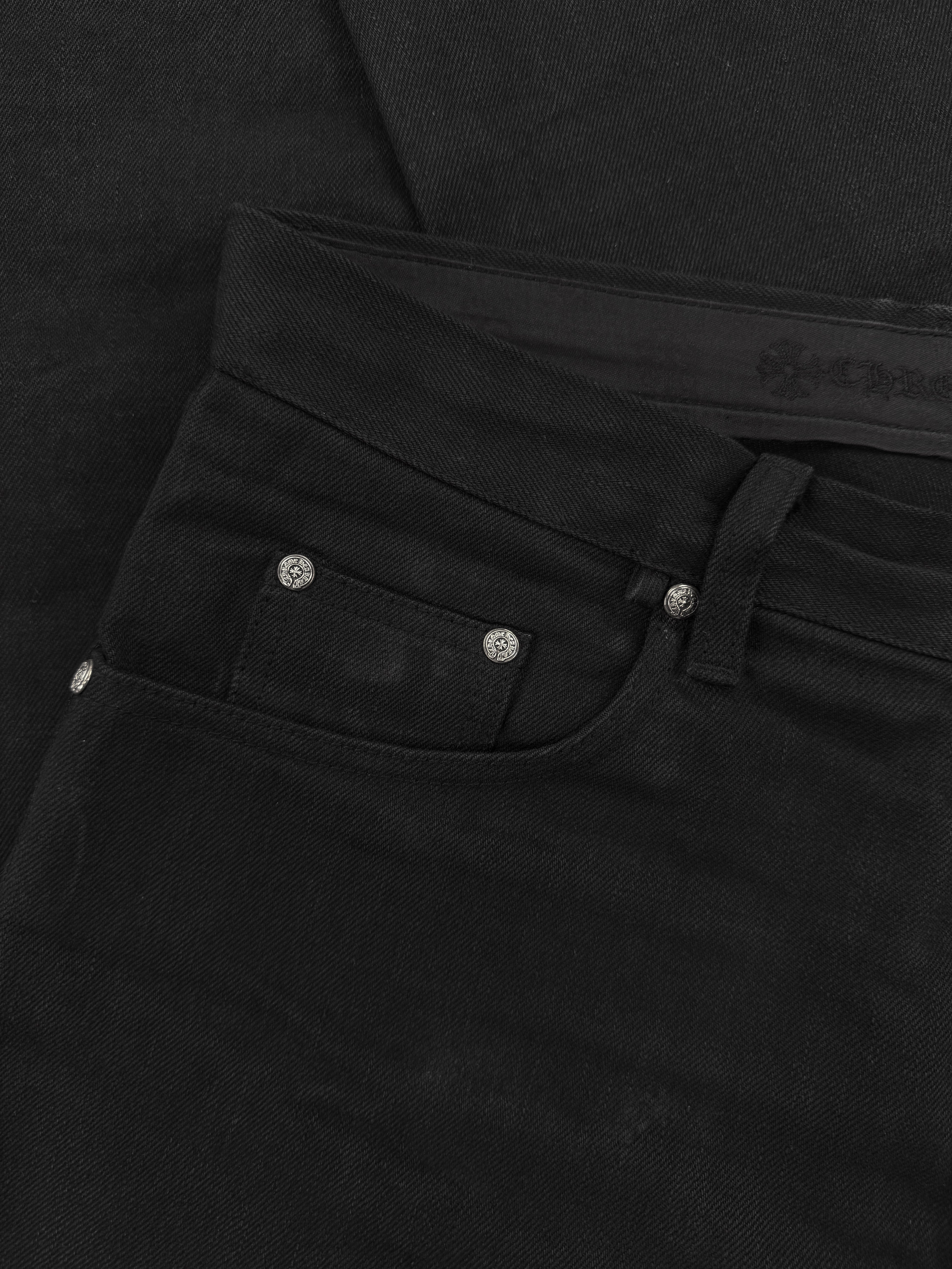 Chrome Hearts RS Cut Flared Black .925 Silver Denim Jeans