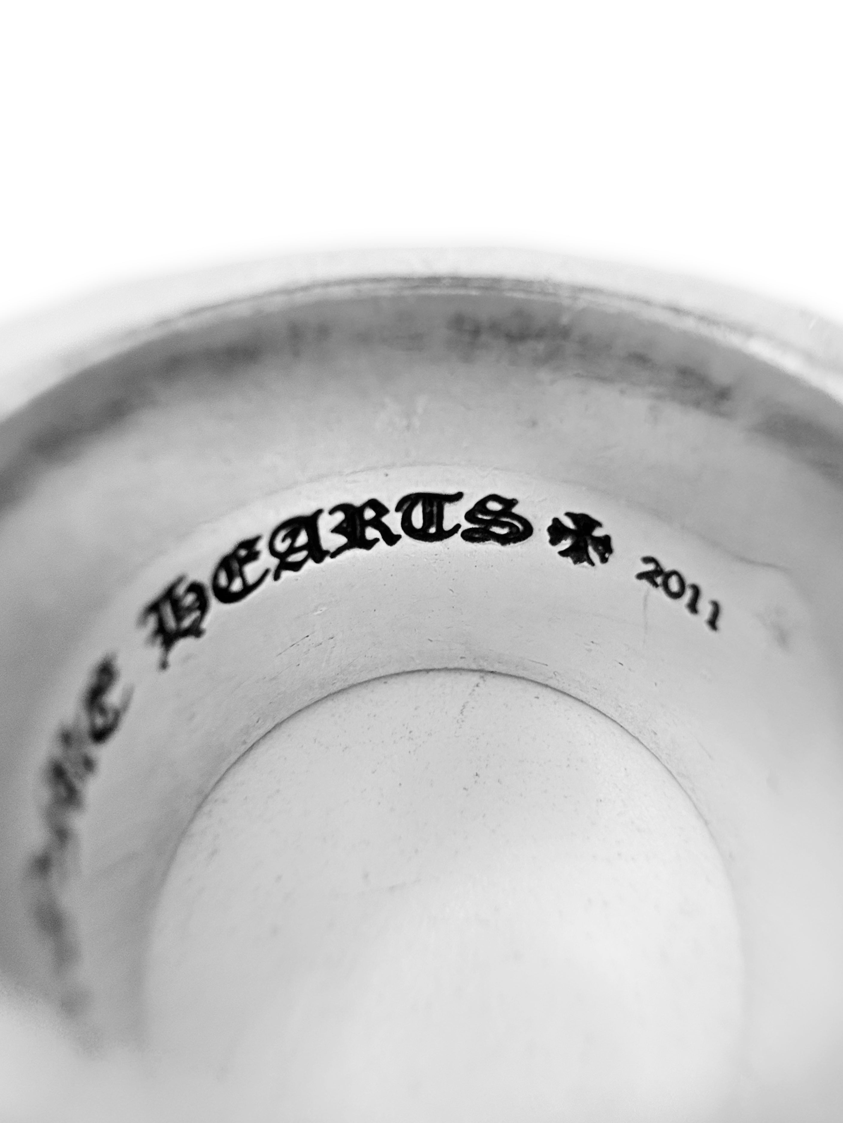 Chrome Hearts Triple Pete Punk Studded .925 Silver Ring