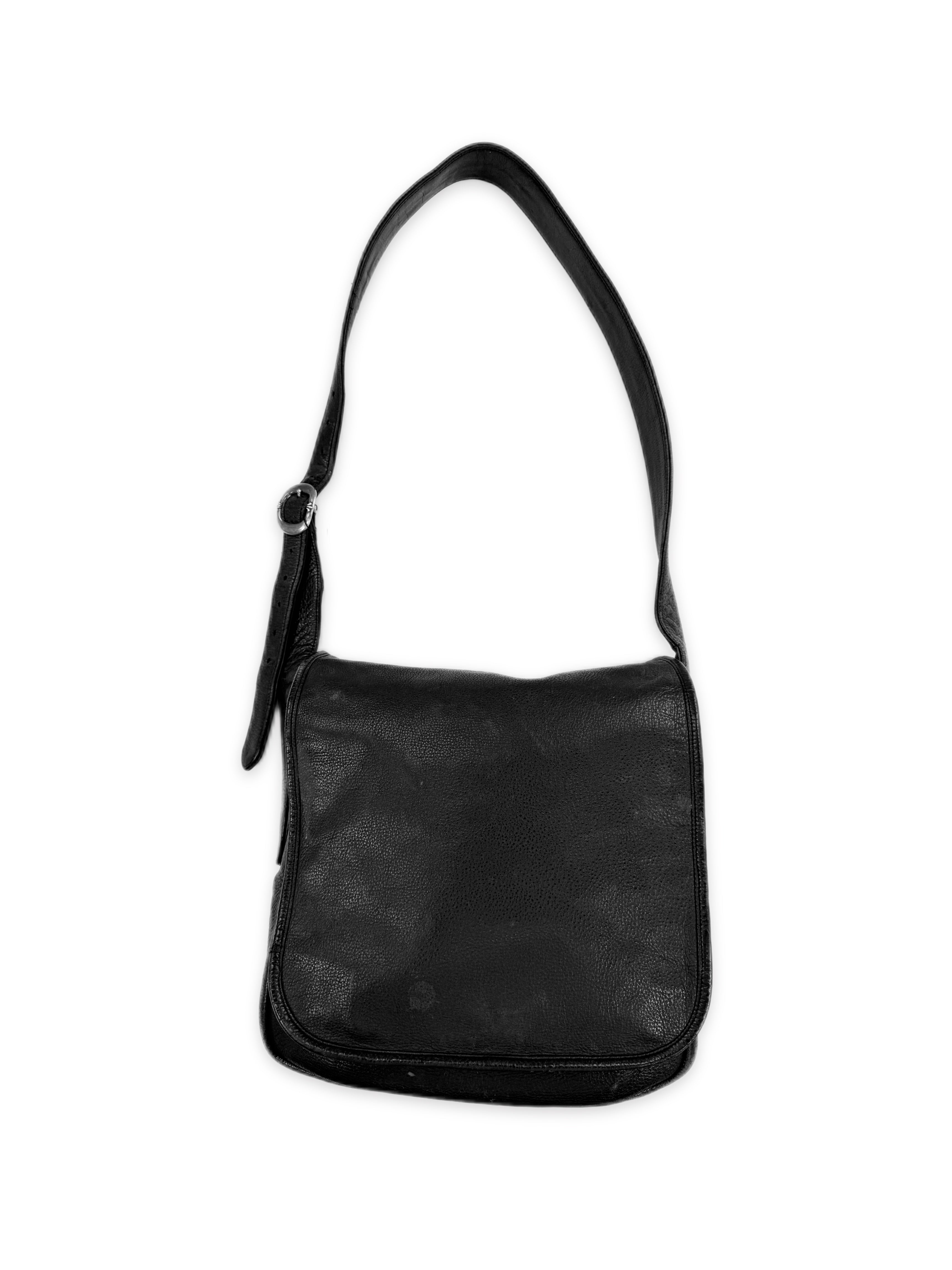 Chrome Hearts Gunslinger Black Leather .925 Silver Crossbody Bag