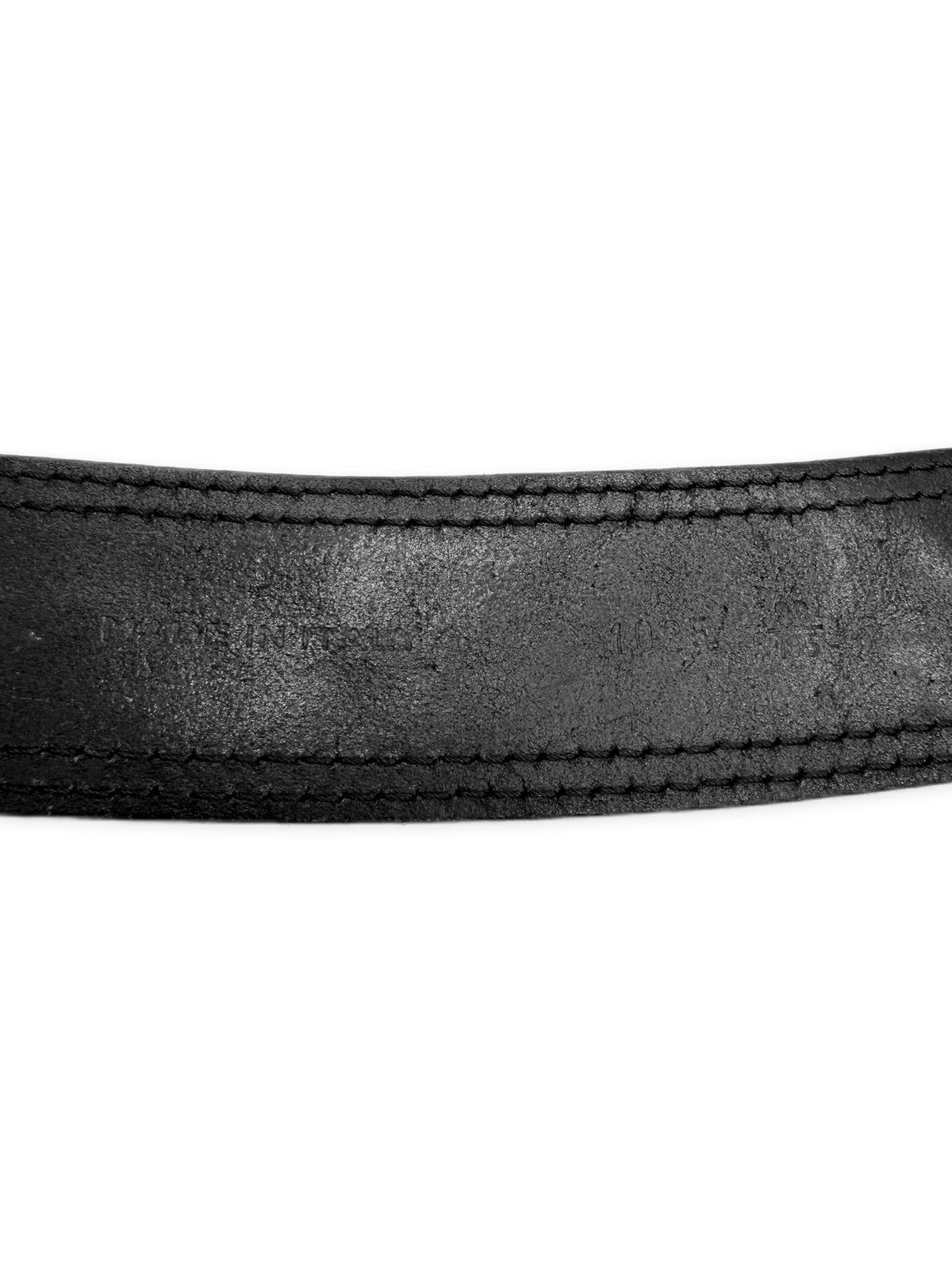 SS06 Dior Homme Star Double Prong Black Leather Belt