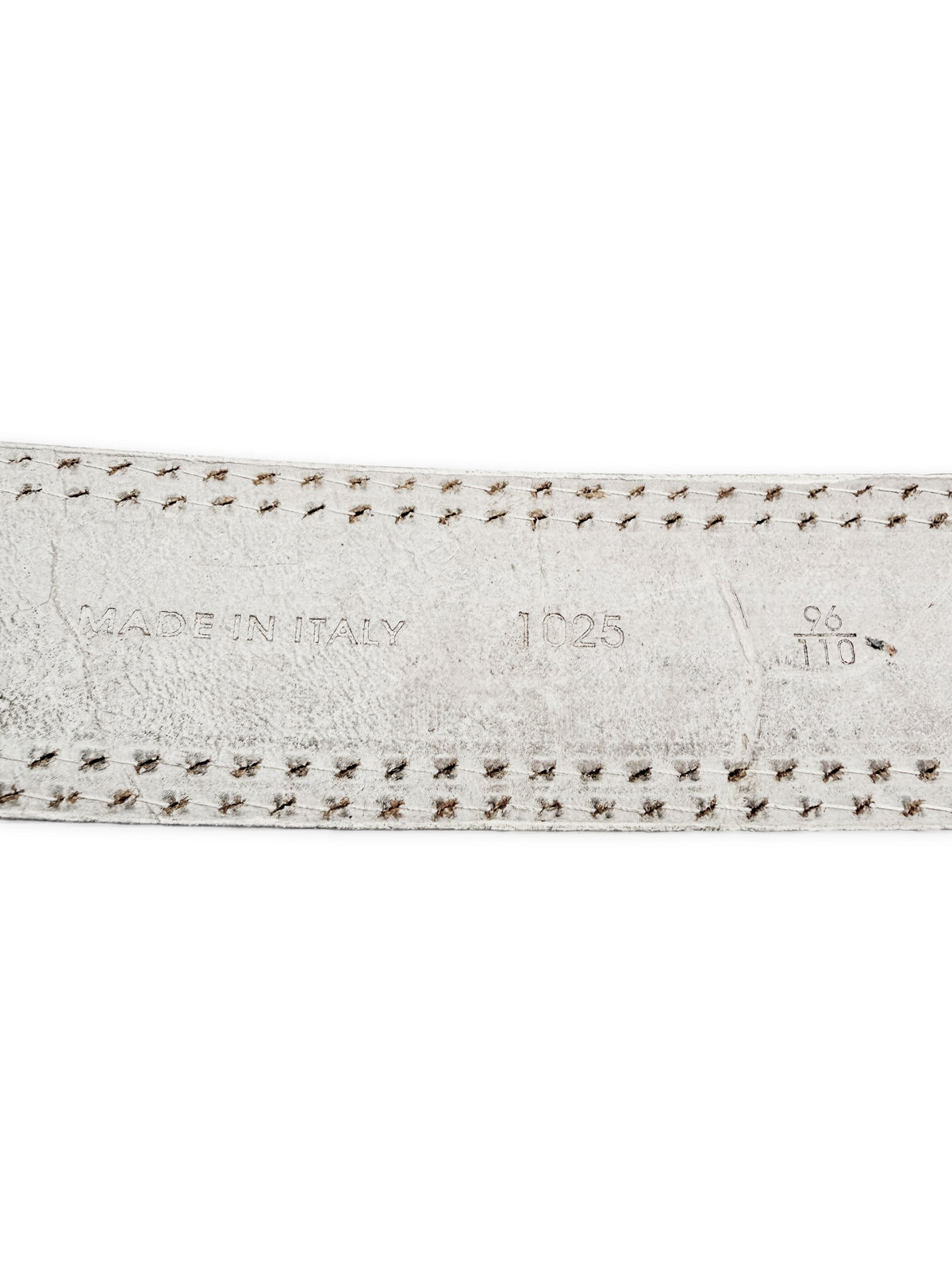 SS06 Dior Homme Star Double Prong White Leather Belt