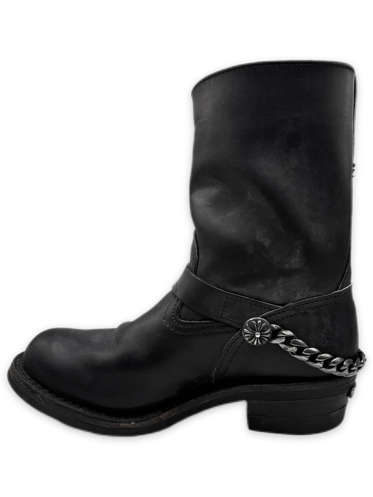 Chrome Hearts x Wesco Cuban Heel Cross Pendant Engineer Leather Boots