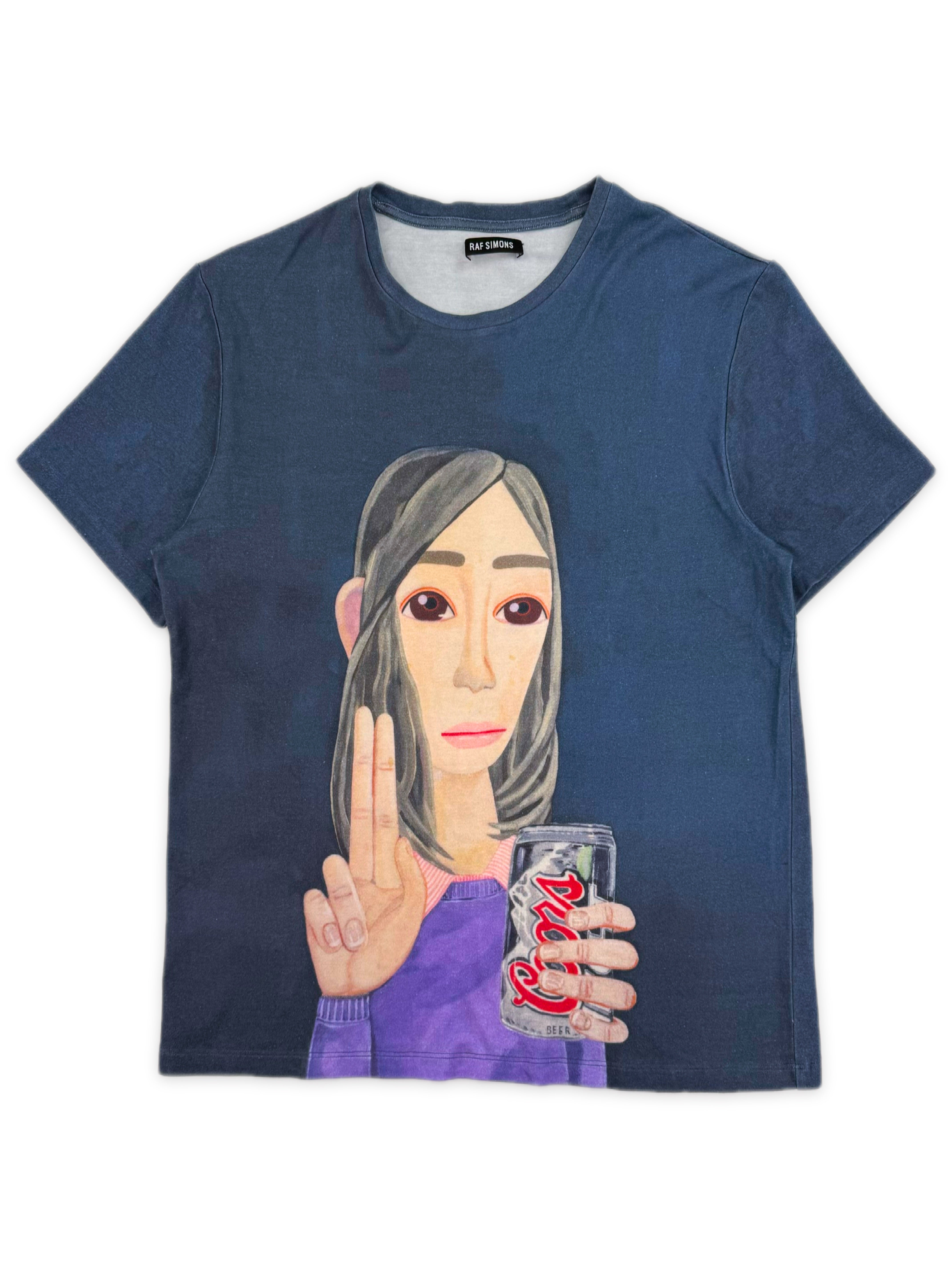 SS13 RAF SIMONS X BRIAN CALVIN 'ROBIN' COORS BLUE T-SHIRT