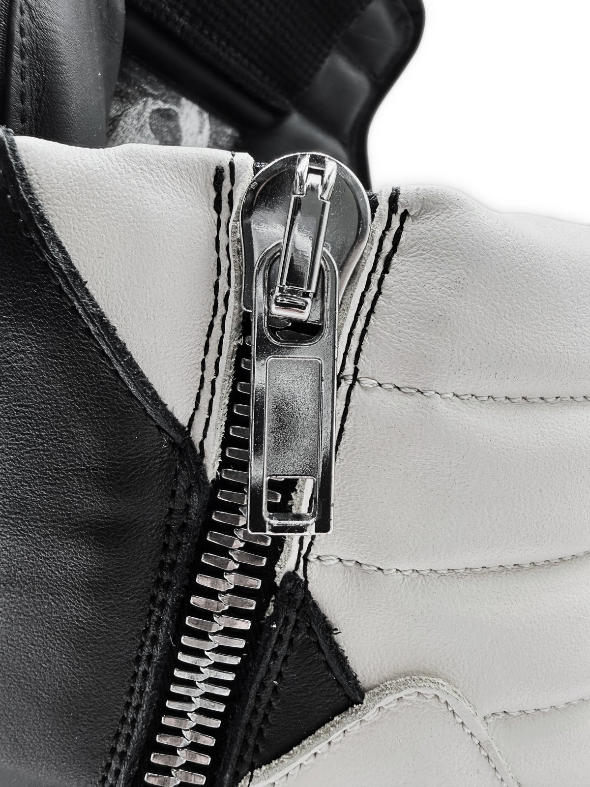 Rick Owens Geobasket Black &amp; White Leather Sneakers