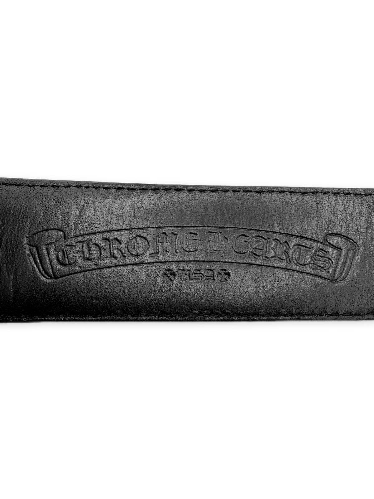 Chrome Hearts 1.5 inch Black Leather .925 Silver Belt
