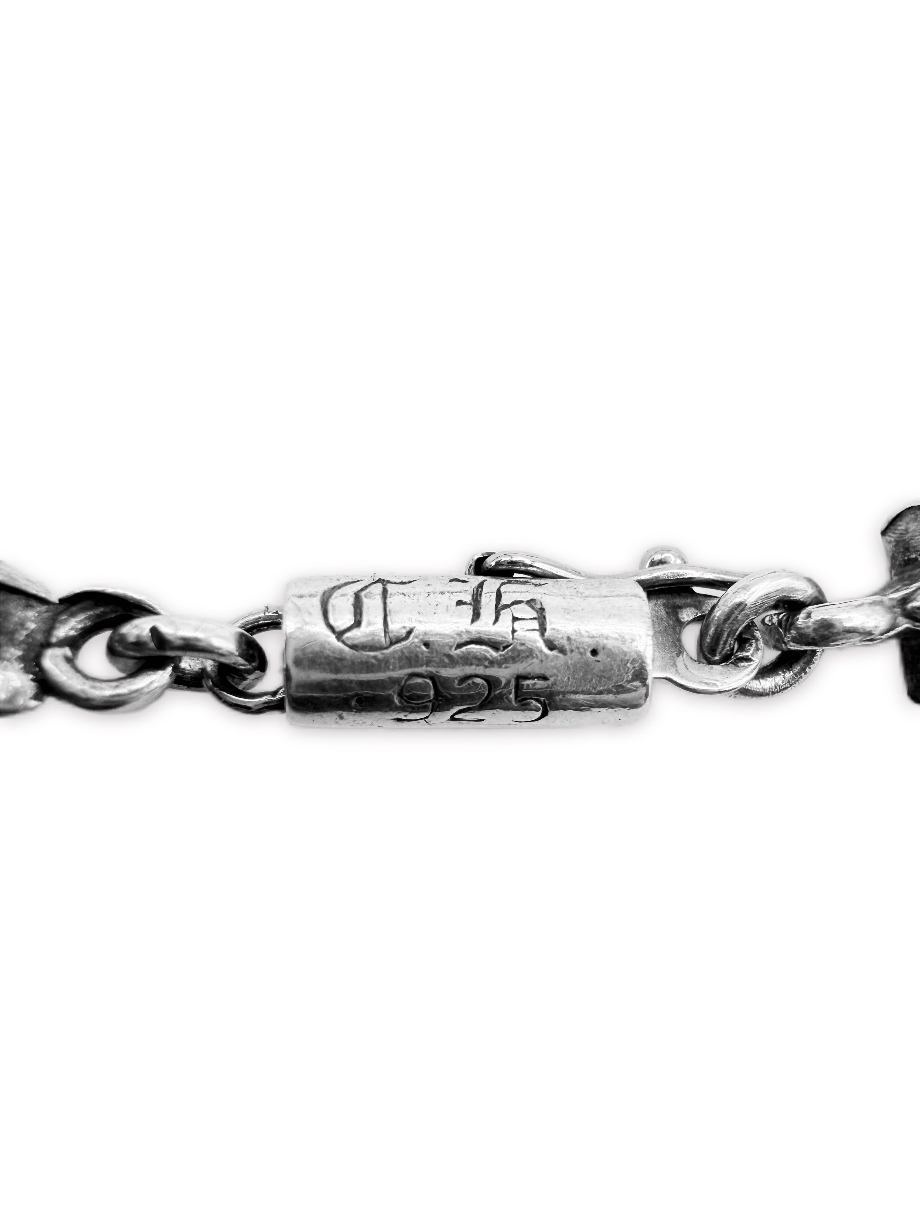 CHROME HEARTS RUBY FACTORY SET 6 POINT TINY STAR SILVER BRACELET