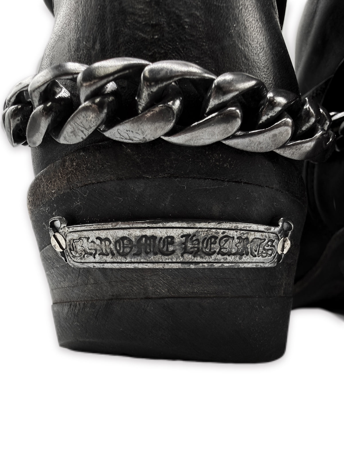 Chrome Hearts x Wesco Cuban Heel Cross Pendant Engineer Leather Boots