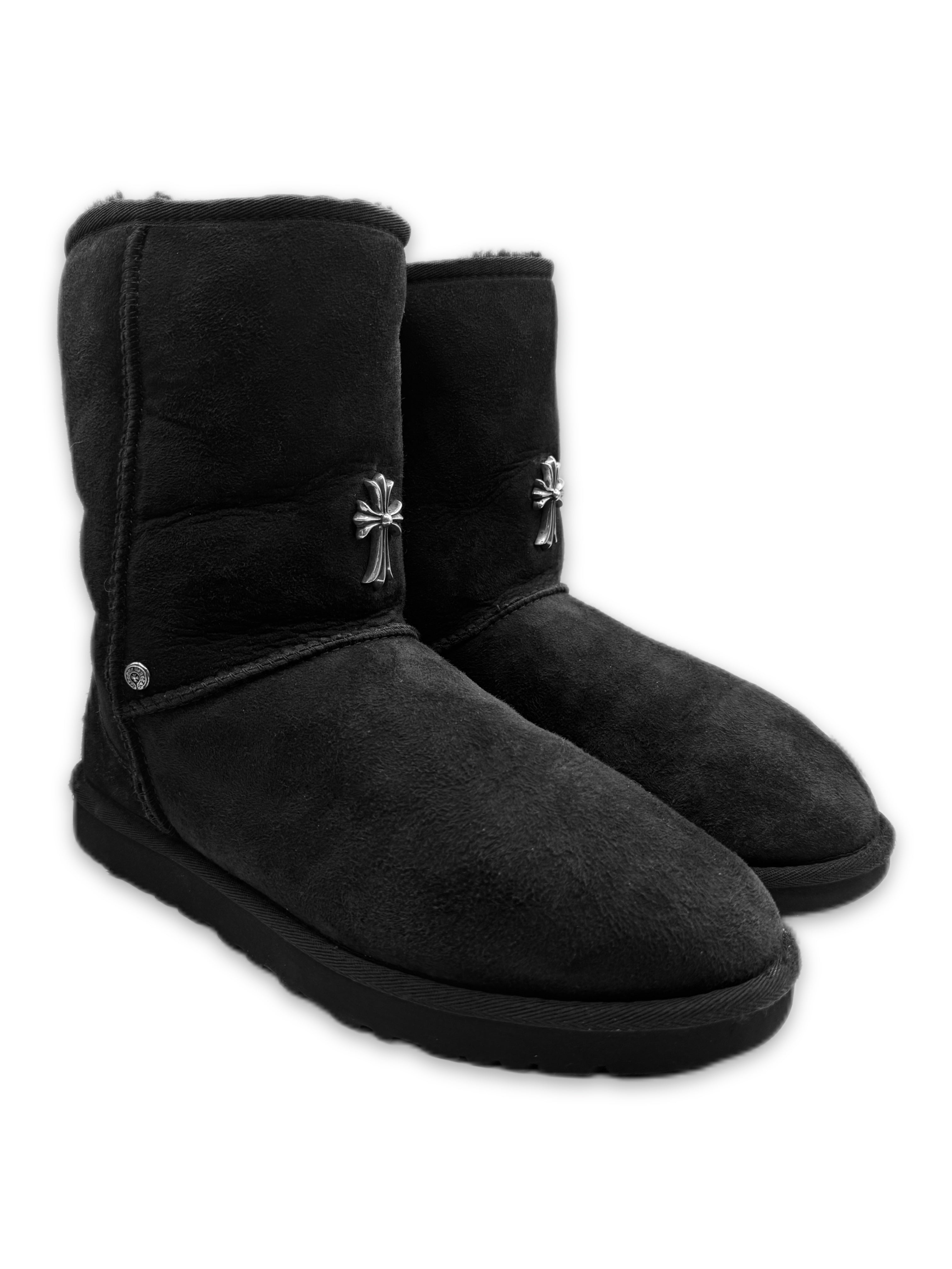 Chrome Hearts x Uggs Silver Cross Pendant .925 Silver Lined Boots
