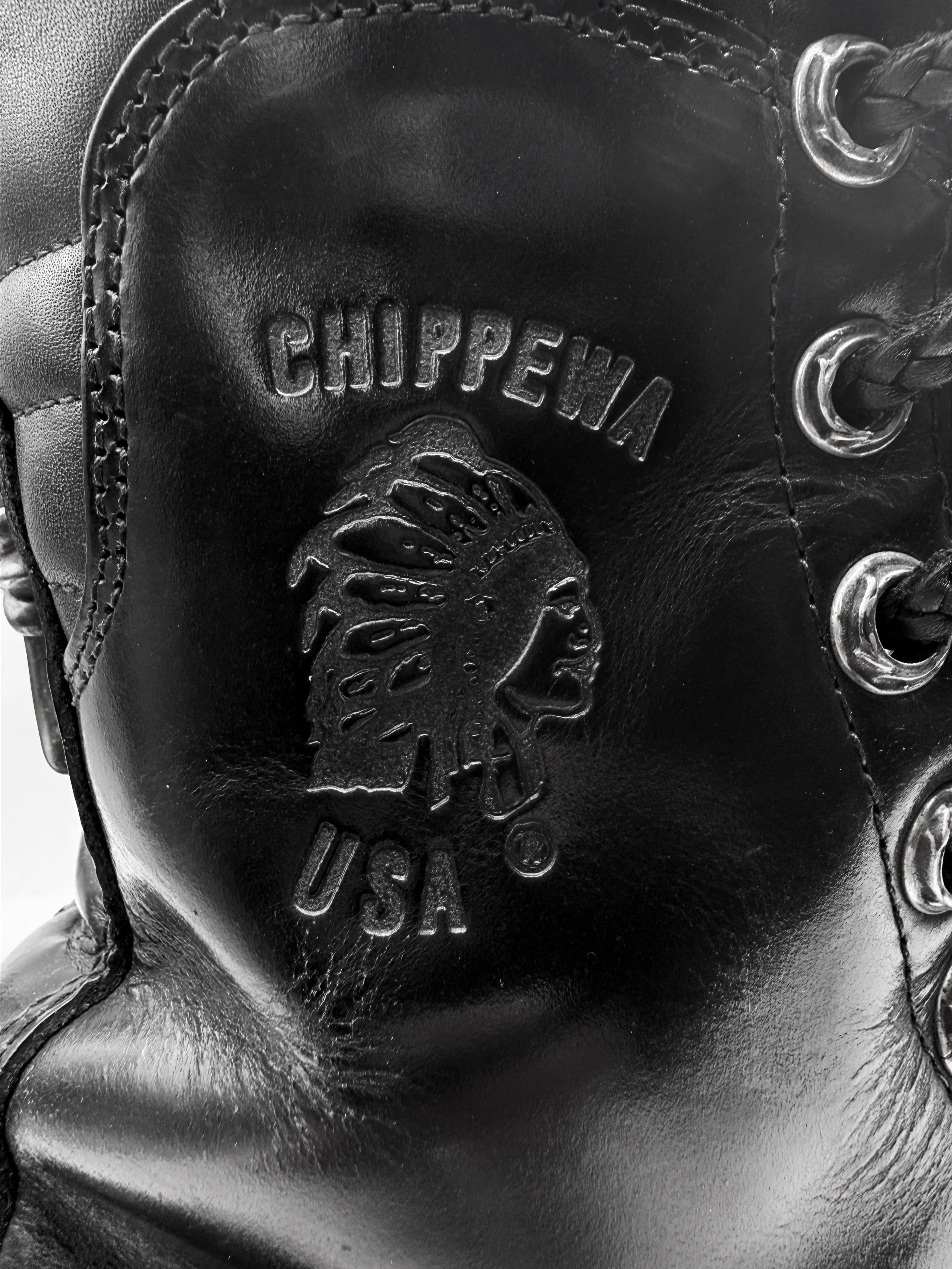 Chrome Hearts x Chippewa Fireman Dagger Zip Cross Heart Leather Boots
