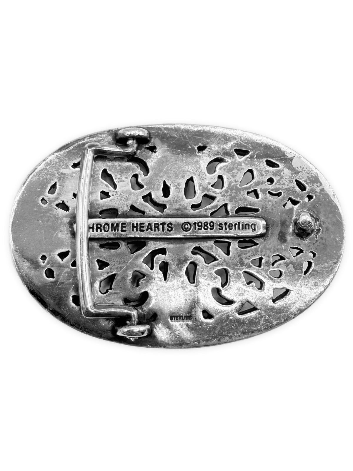 Chrome Hearts 1.5 in Oval .925 Silver OG Mould Belt Buckle