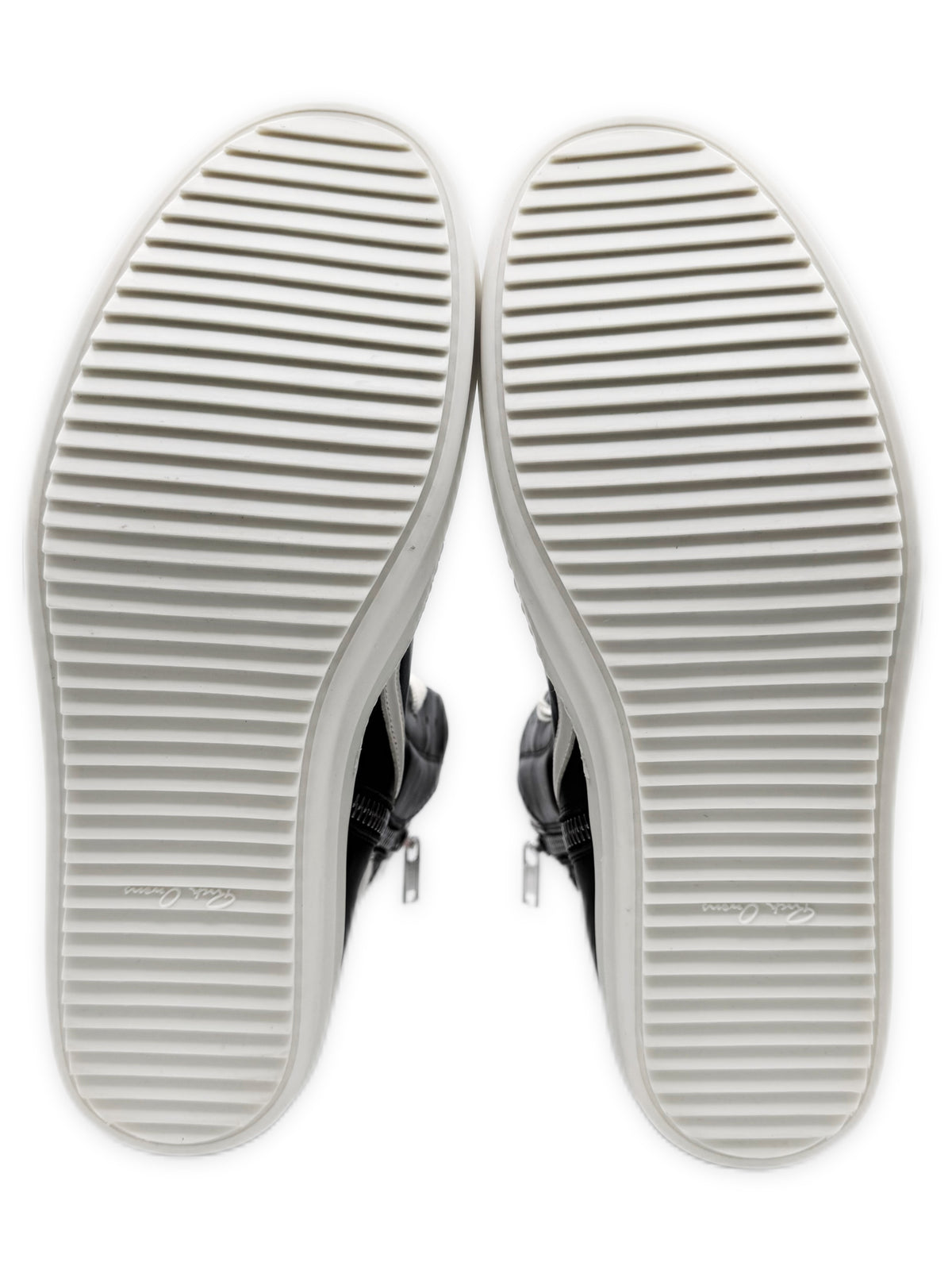 Rick Owens Geobasket Black &amp; White Leather Sneakers