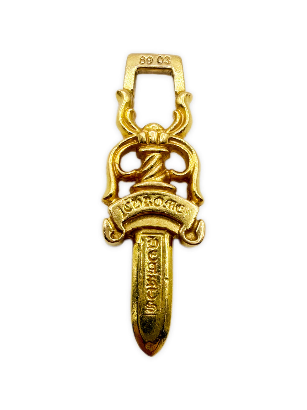 Chrome Hearts 22k Gold #10 Dagger Pendant