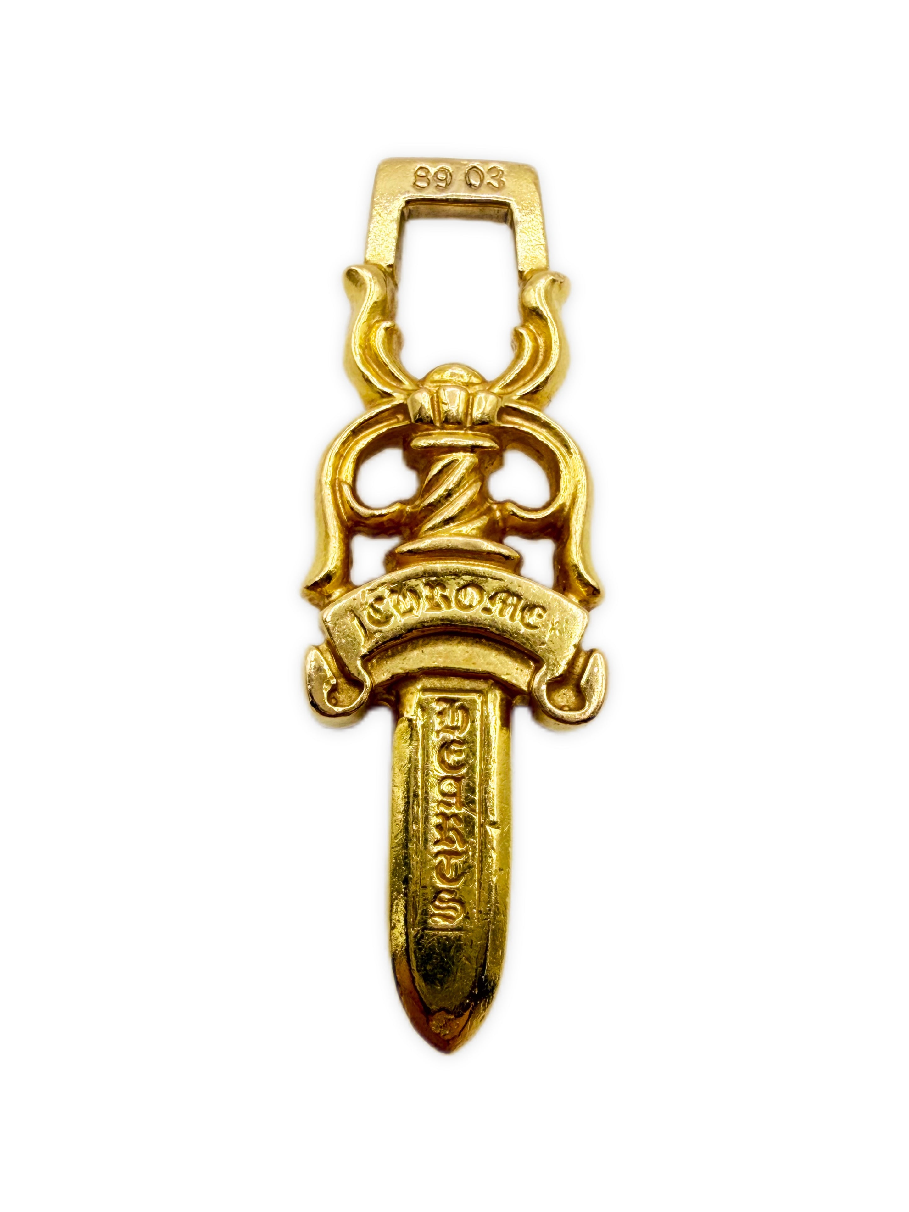 Chrome Hearts 22k Gold #10 Dagger Pendant