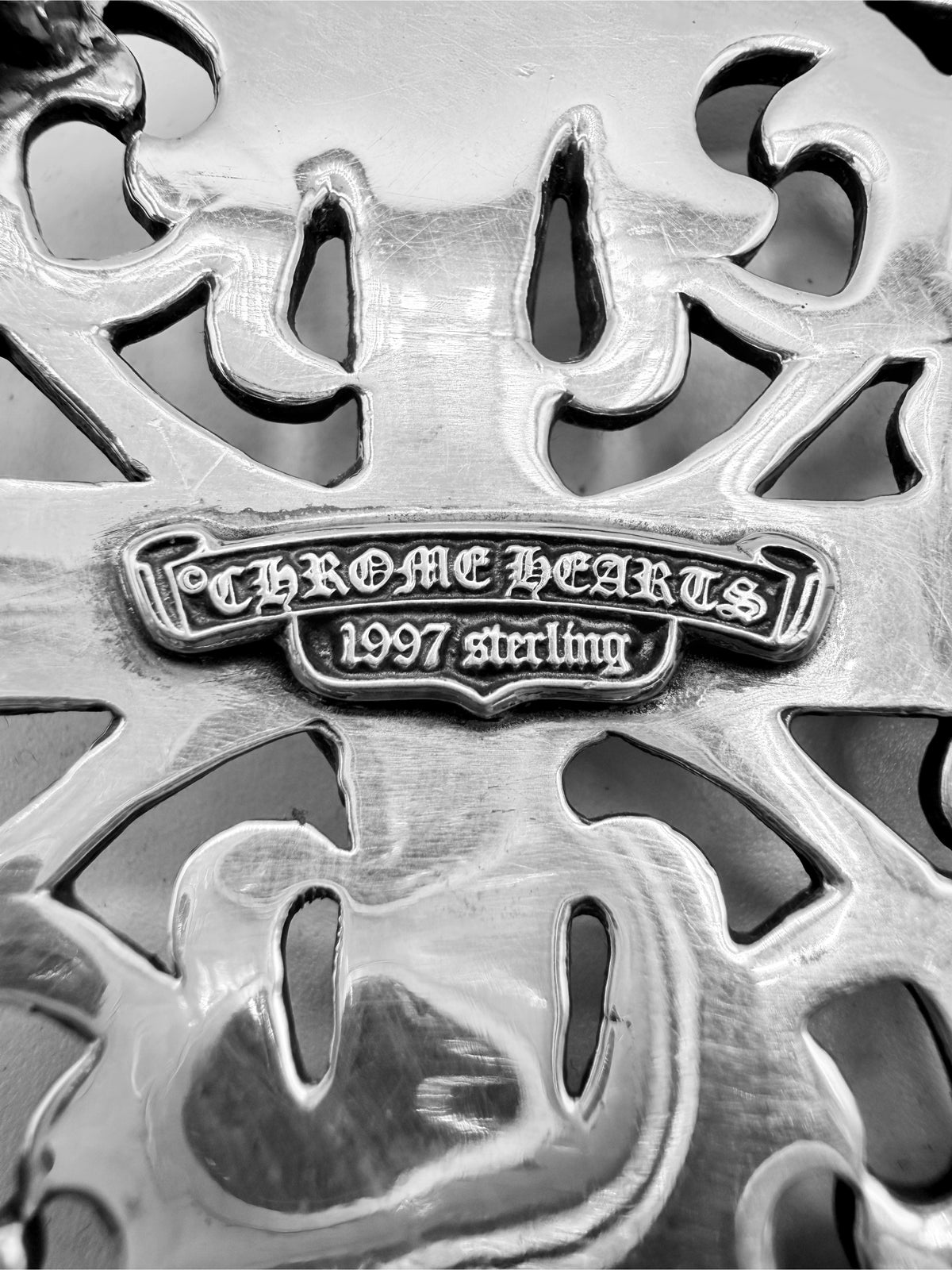 Chrome Hearts XL 3 in Oval .924 Silver Belt Buckle