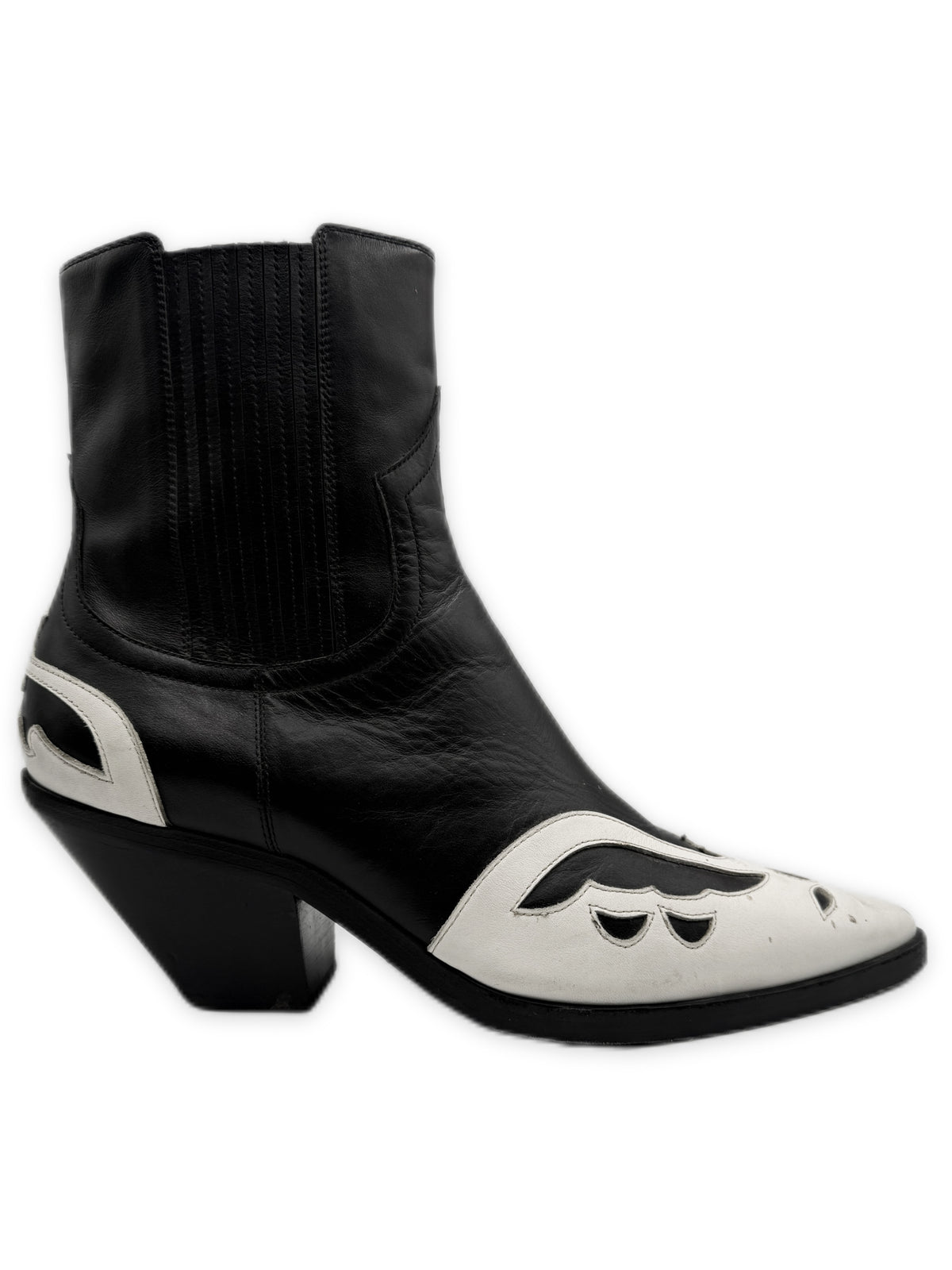 AW20 Enfants Riches Deprimes ‘Midnight’ Black & White Leather Cuban Boots