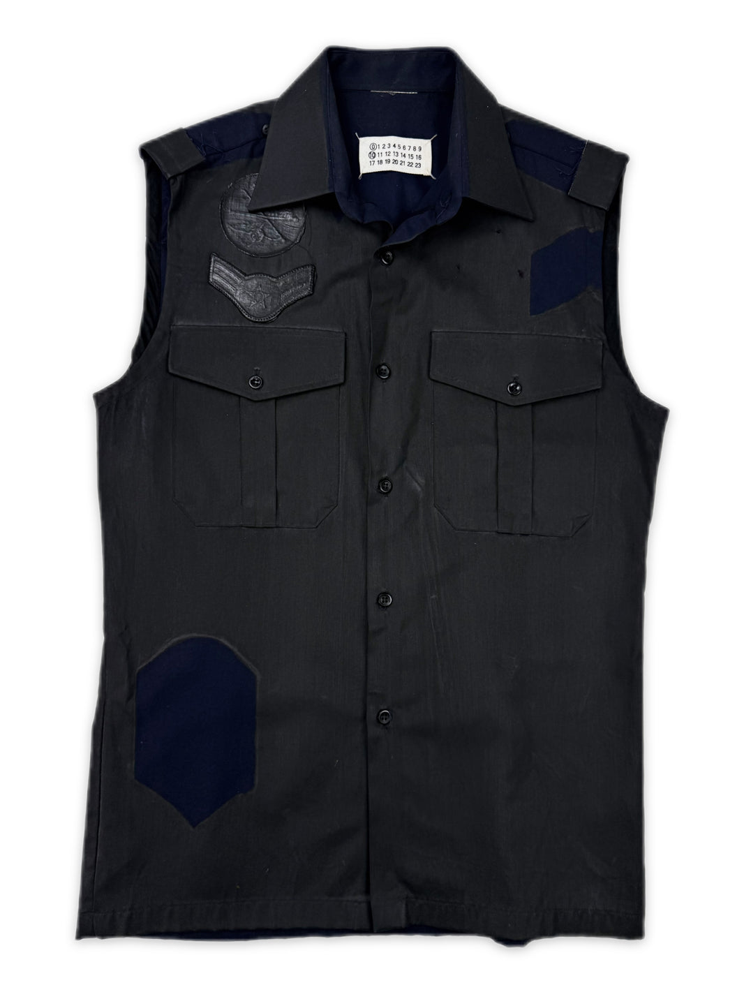 SS03 Maison Margiela Artisanal 0 Painted Patchwork Sleeveless Office Vest
