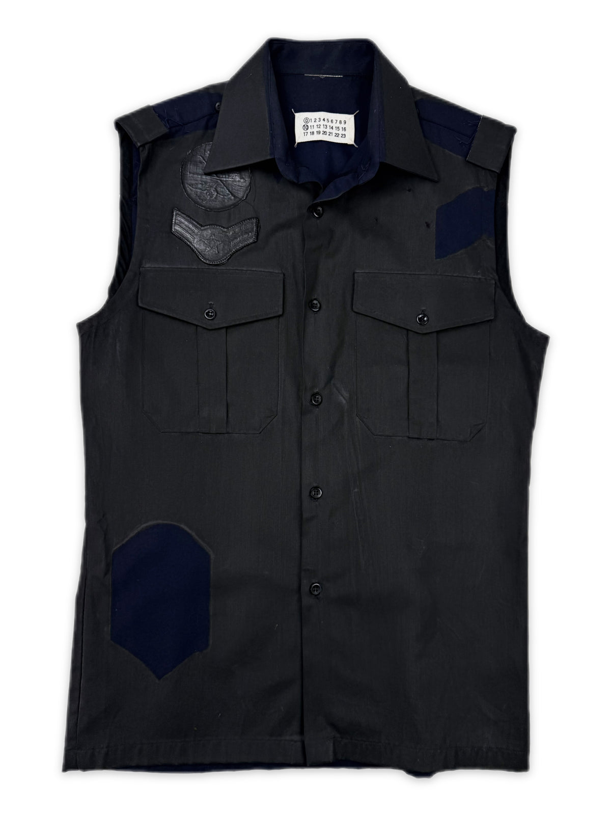SS03 Maison Margiela Artisanal 0 Painted Patchwork Sleeveless Office Vest